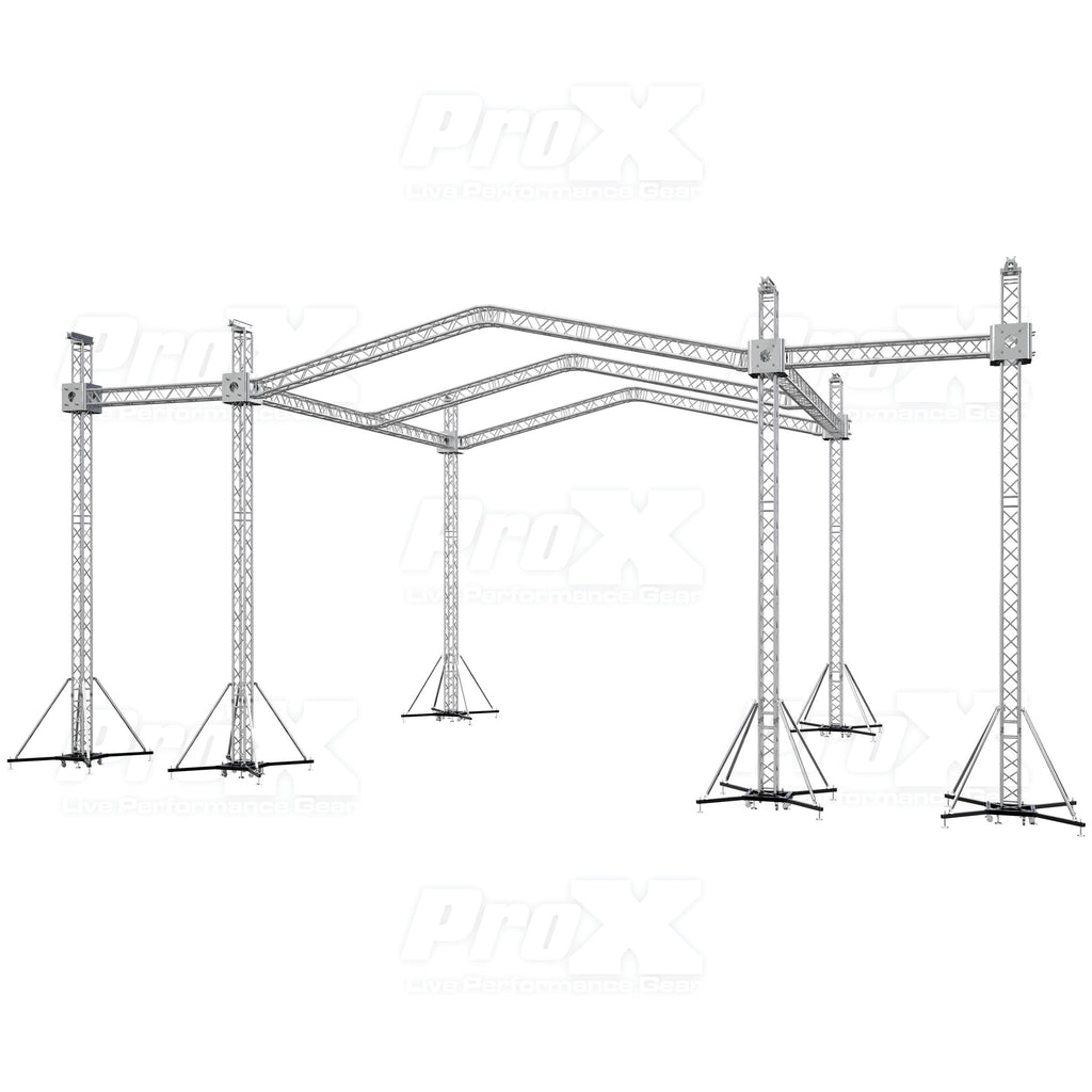 12D Stage Roofing System 30'W x 30'L x 23'H & Speaker Wings - Incl 6 Chain Hoist