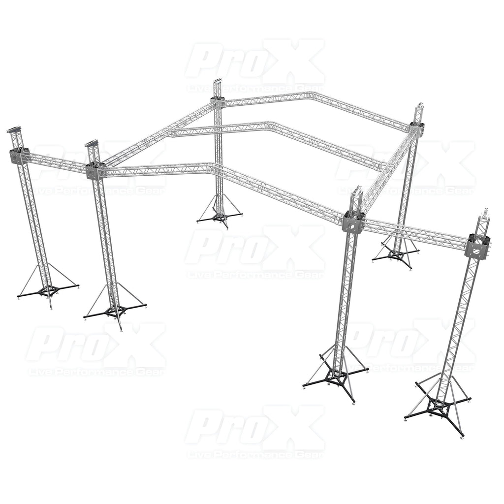 12D Stage Roofing System 30'W x 30'L x 23'H & Speaker Wings - Incl 6 Chain Hoist