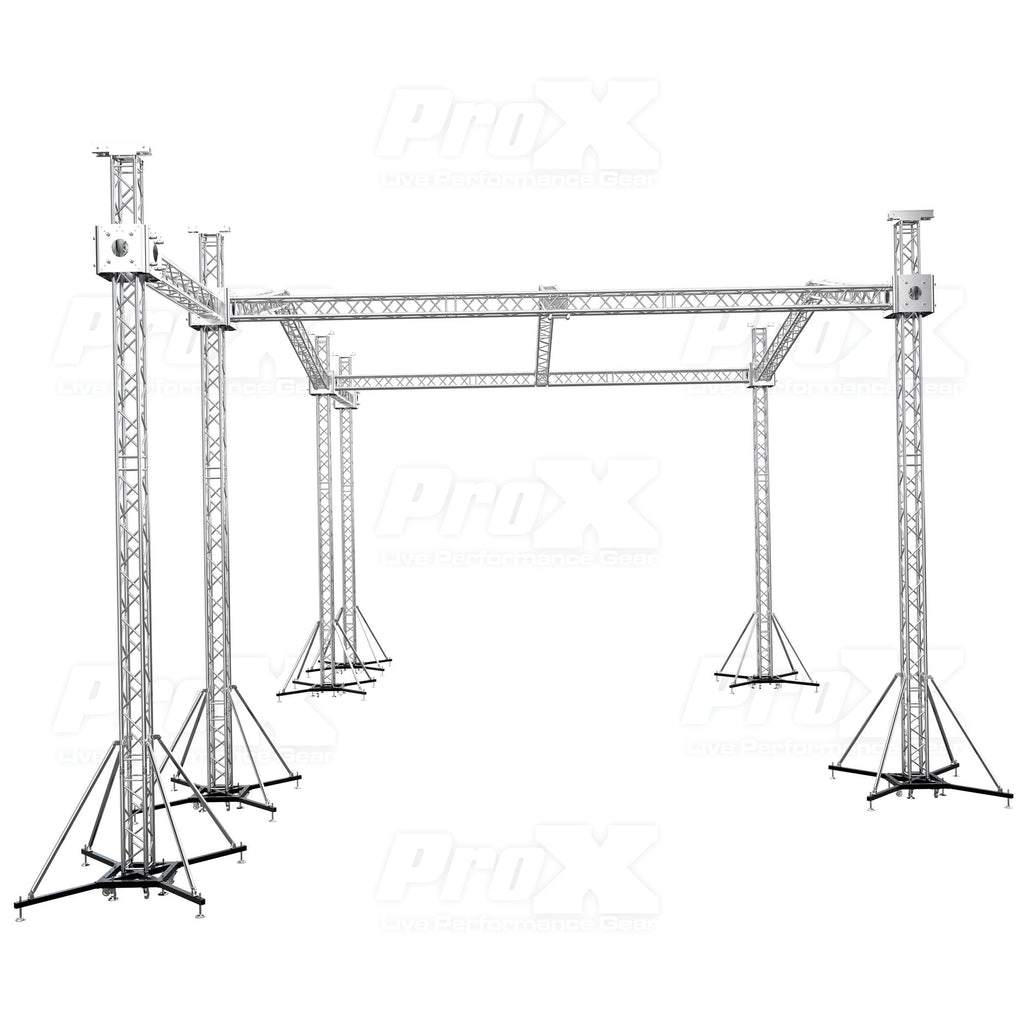 12D Stage Roofing System 30'W x 30'L x 23'H & Speaker Wings - Incl 6 Chain Hoist