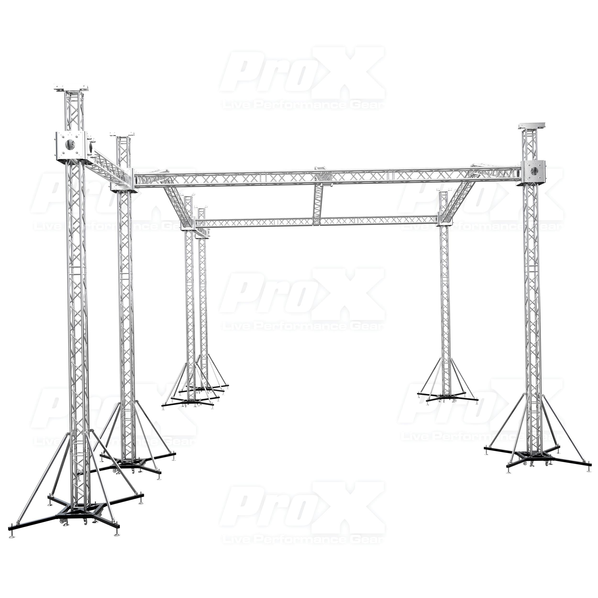 12D Stage Roofing System 30'W x 30'L x 23'H & Speaker Wings - Incl 6 Chain Hoist