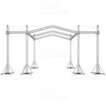 12D Stage Roofing System 30'W x 30'L x 23'H & Speaker Wings - Incl 6 Chain Hoist