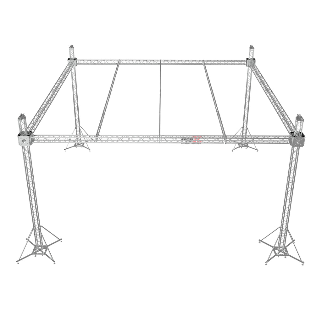 F34 Stage Roofing Truss System with Ground Support,  Truss and Chain Hoists – 32x32x23 Ft. F32 Beams