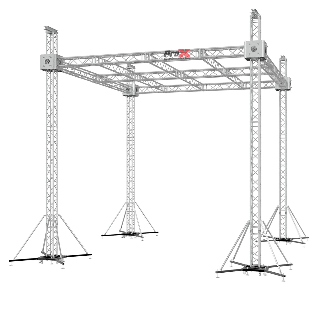 F34 Stage Roofing Truss System with Ground Support, Truss and Chain Hoists – 32x32x23 Ft.