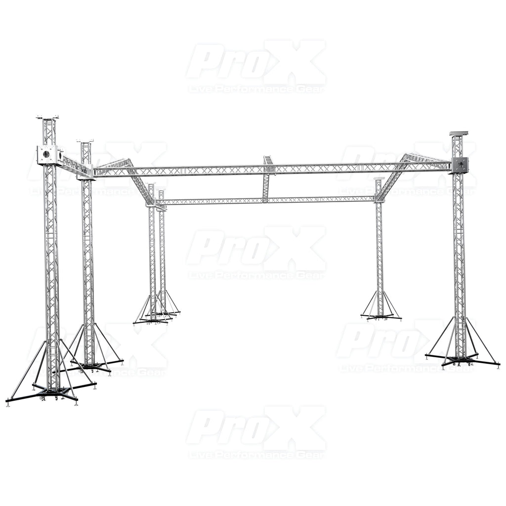 12D Stage Roofing System 40'W x 40'L x 23'H & Speaker Wings - Incl 6 Chain Hoist