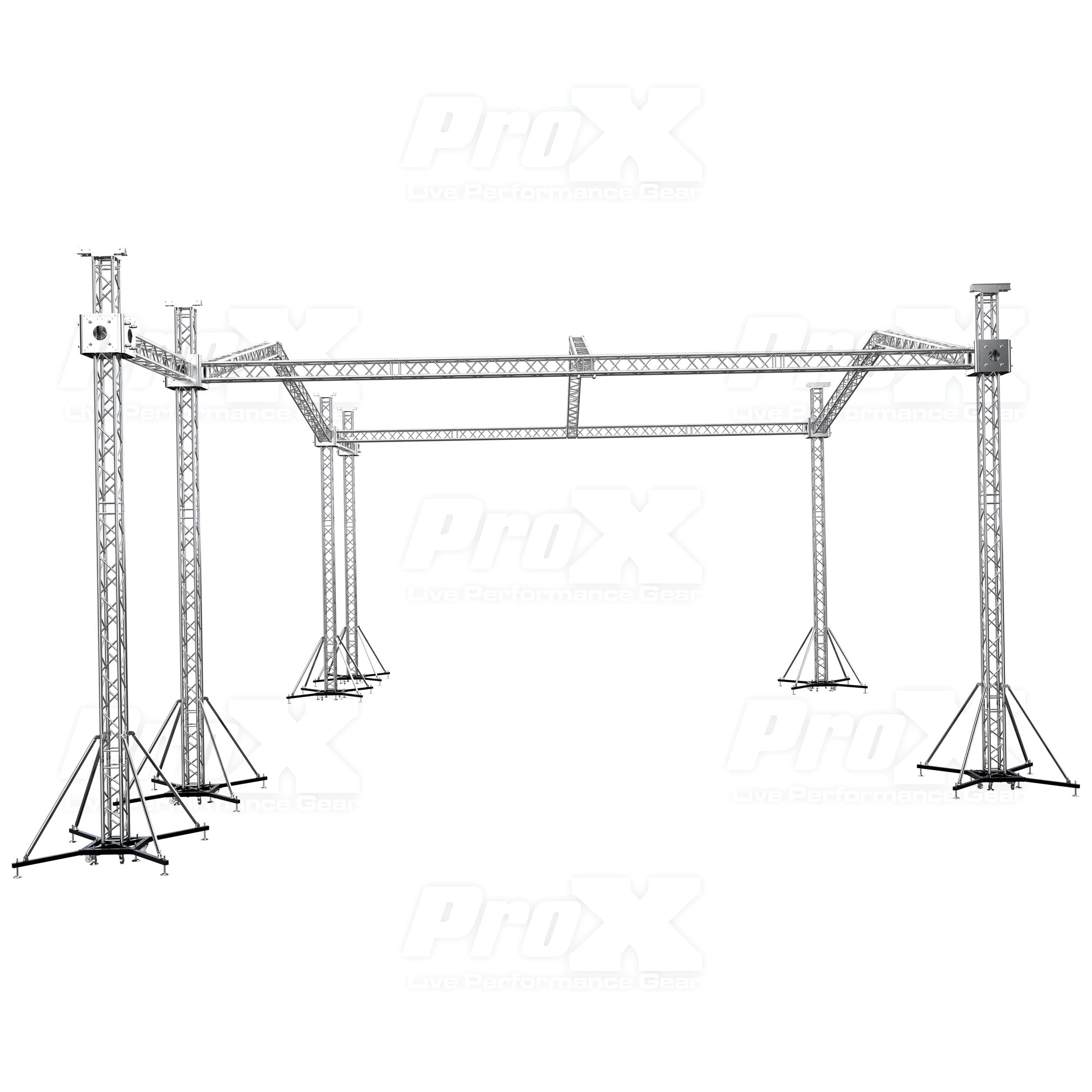12D Stage Roofing System 40'W x 40'L x 23'H & Speaker Wings - Incl 6 Chain Hoist