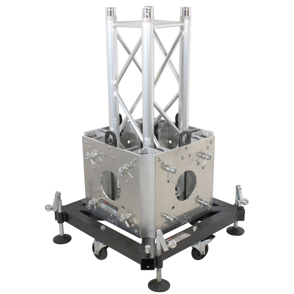 Truss Tower Stage Roofing System Package -Top Block | Hinges | Base | Outriggers and 3.28 Ft. 2 mm Wall Truss Segment