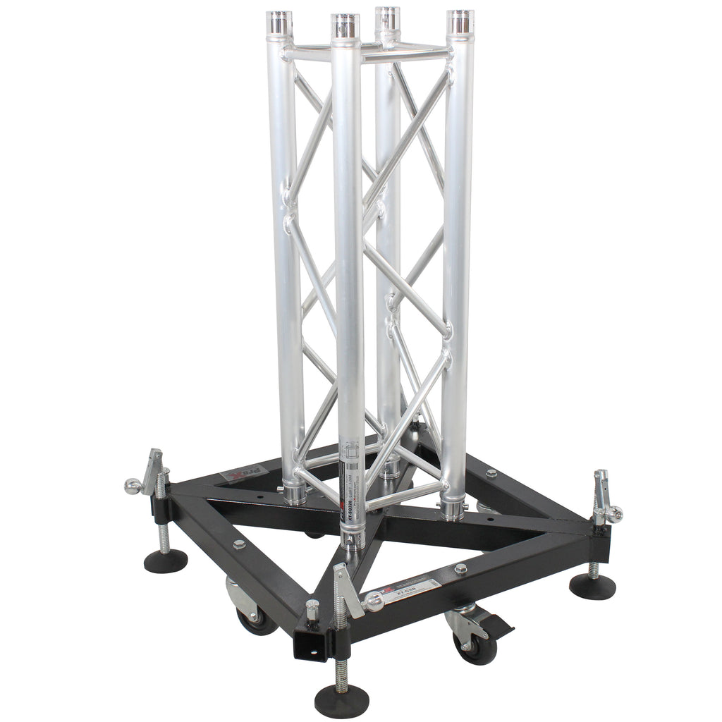 Truss Tower Stage Roofing System Package -Top Block | Hinges | Base | Outriggers and 3.28 Ft. 2 mm Wall Truss Segment