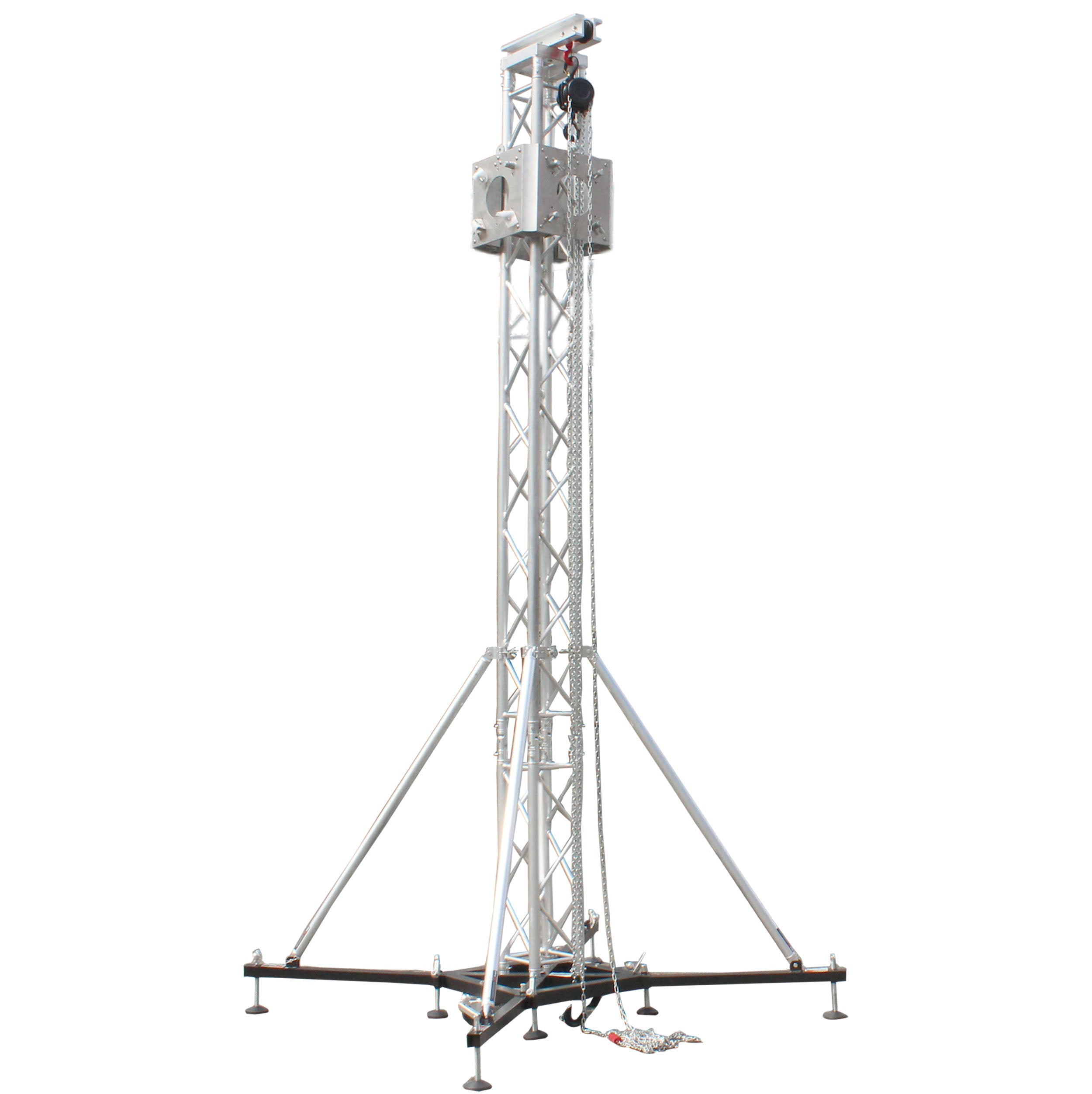 Truss Tower Stage Roofing System Package -Top Block | Hinges | Base | Outriggers and 3.28 Ft. 2 mm Wall Truss Segment