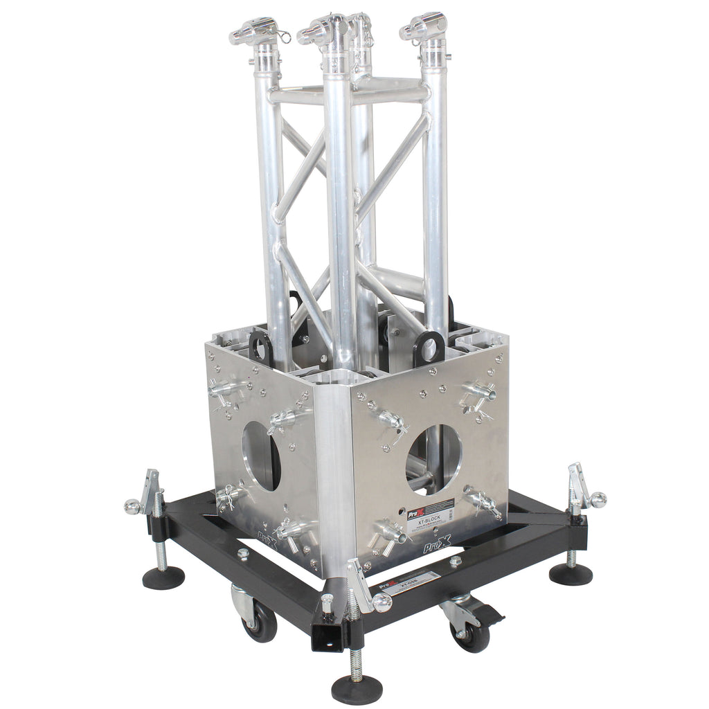 PRO Truss Tower Stage Lift System Package -Top Block | Hinges | Base | Outriggers and 3.28 Ft. 3 mm Ladder Truss Segment