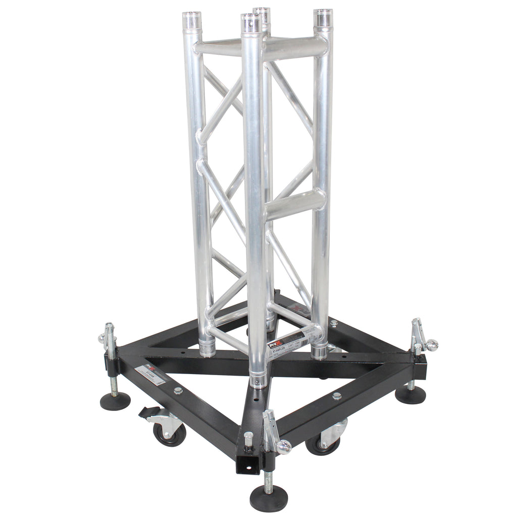 PRO Truss Tower Stage Lift System Package -Top Block | Hinges | Base | Outriggers and 3.28 Ft. 3 mm Ladder Truss Segment