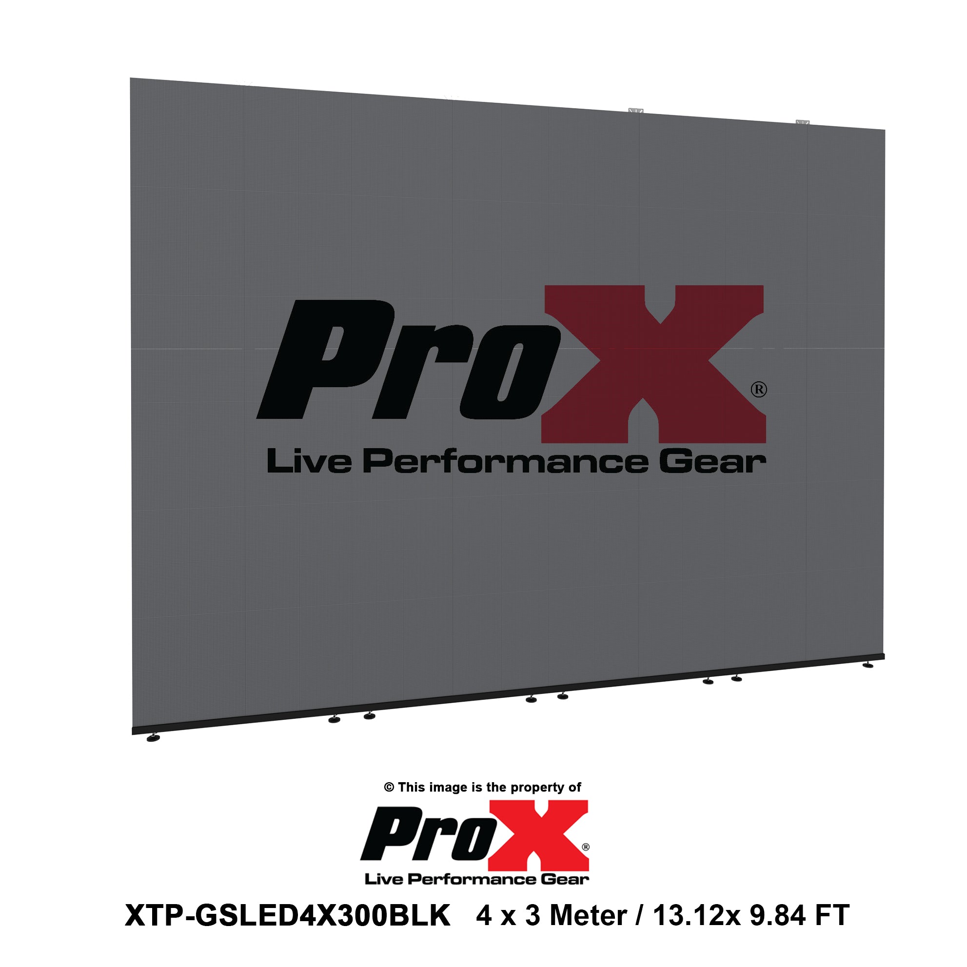 LED Video Display Panel Ground Support System Package 4M/13.12FT Width x 3M/9.84FT Height in Black