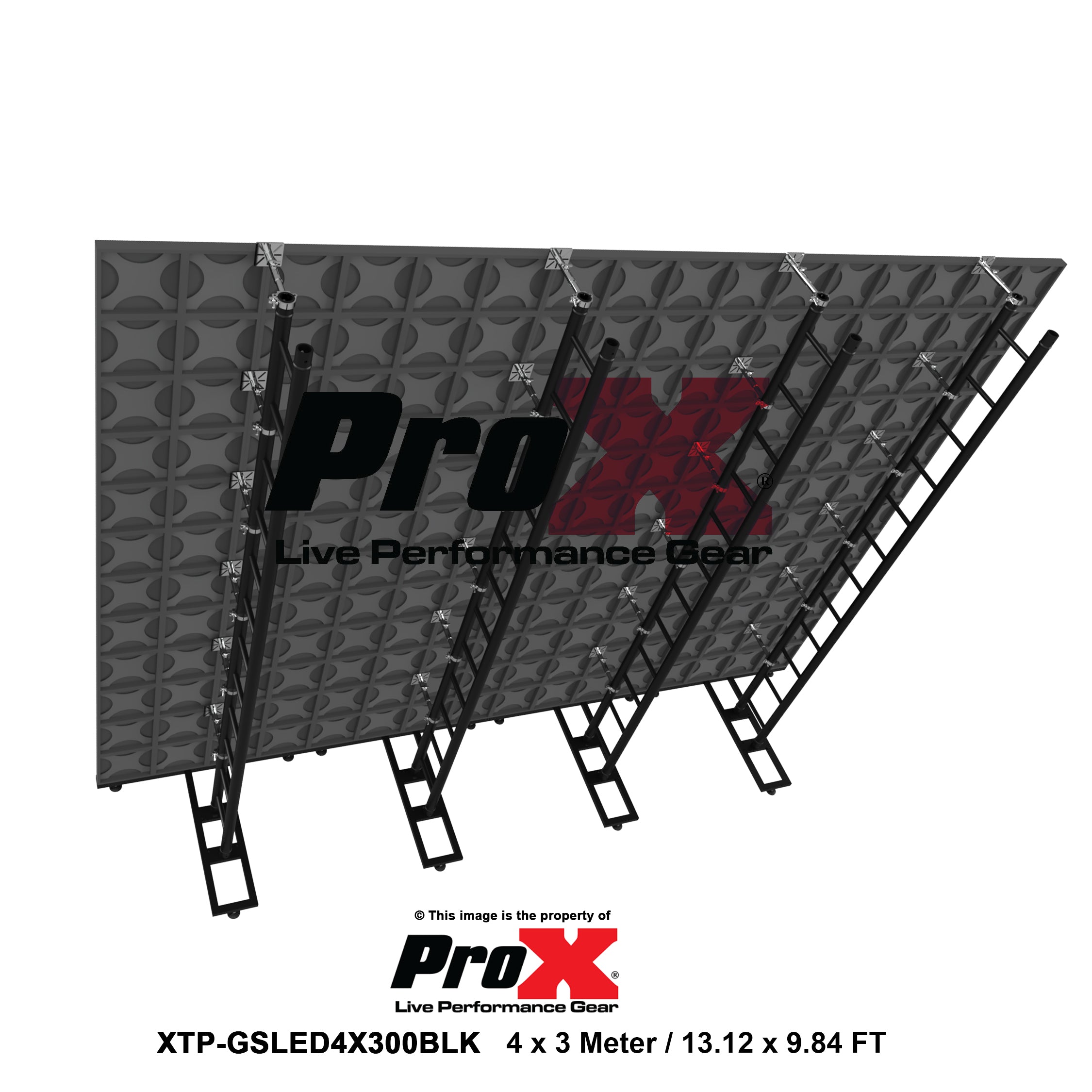 LED Video Display Panel Ground Support System Package 4M/13.12FT Width x 3M/9.84FT Height in Black