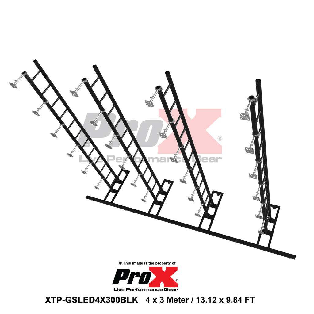 LED Video Display Panel Ground Support System Package 4M/13.12FT Width x 3M/9.84FT Height in Black