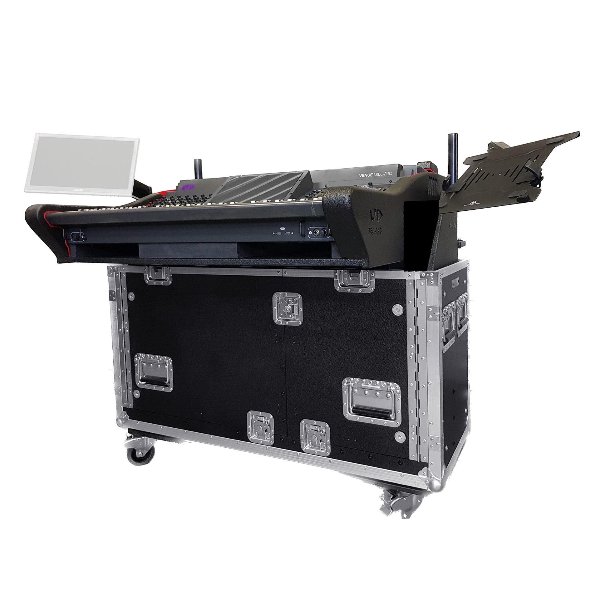 Avid Venue S6L-24C Flip-Ready Hydraulic Console Easy Retracting Lifting 2x 2U Rack Space Detachable Case by ZCASE