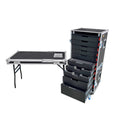ATA Style 10 Rolling Utility Drawer Locking Tool Chest Organizer Flight Case with Folding Table and Casters