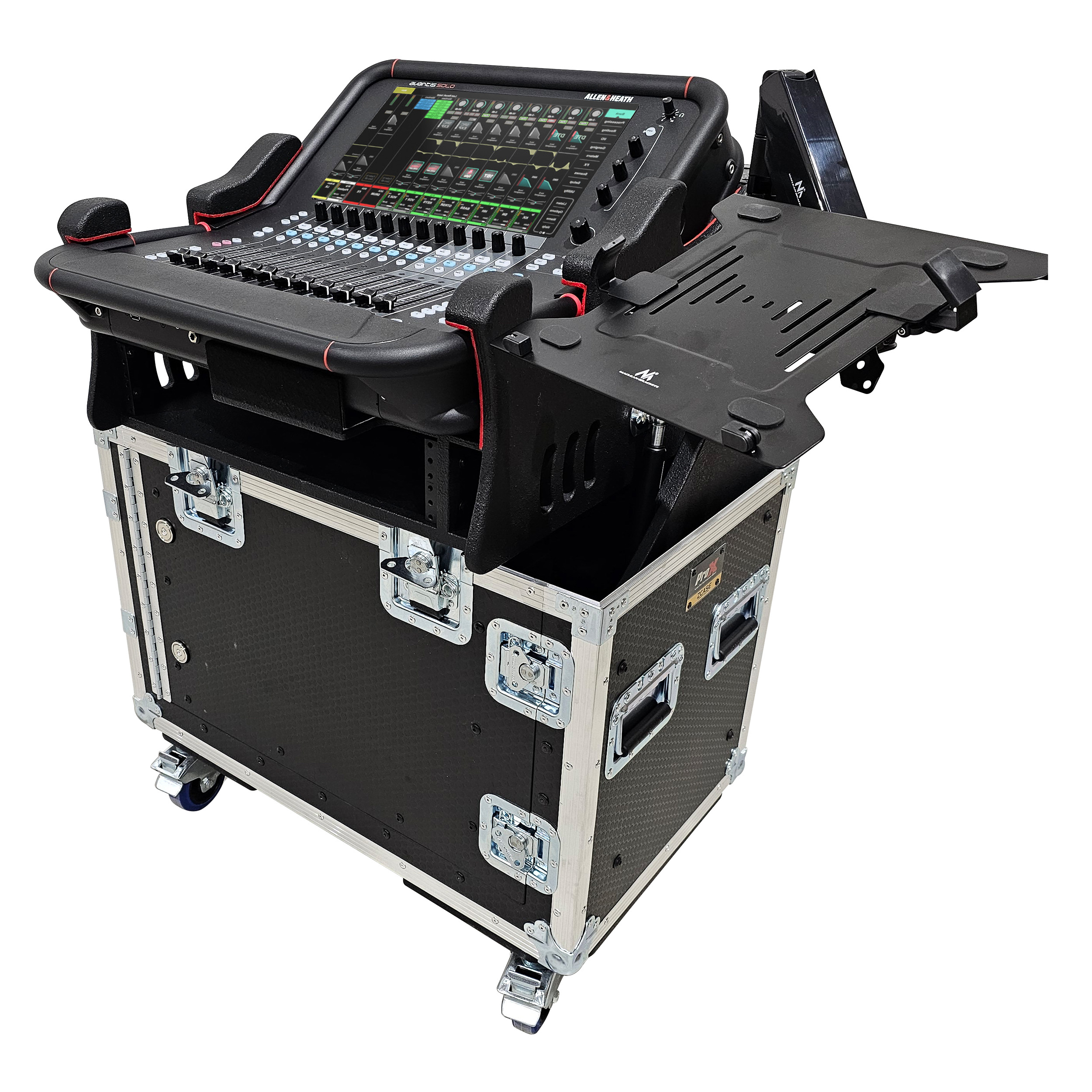Allen and Heath AVANTIS SOLO Flip-Ready Hydraulic Console Easy Retracting Lifting w/ 2U Rack Space Case by ZCASE