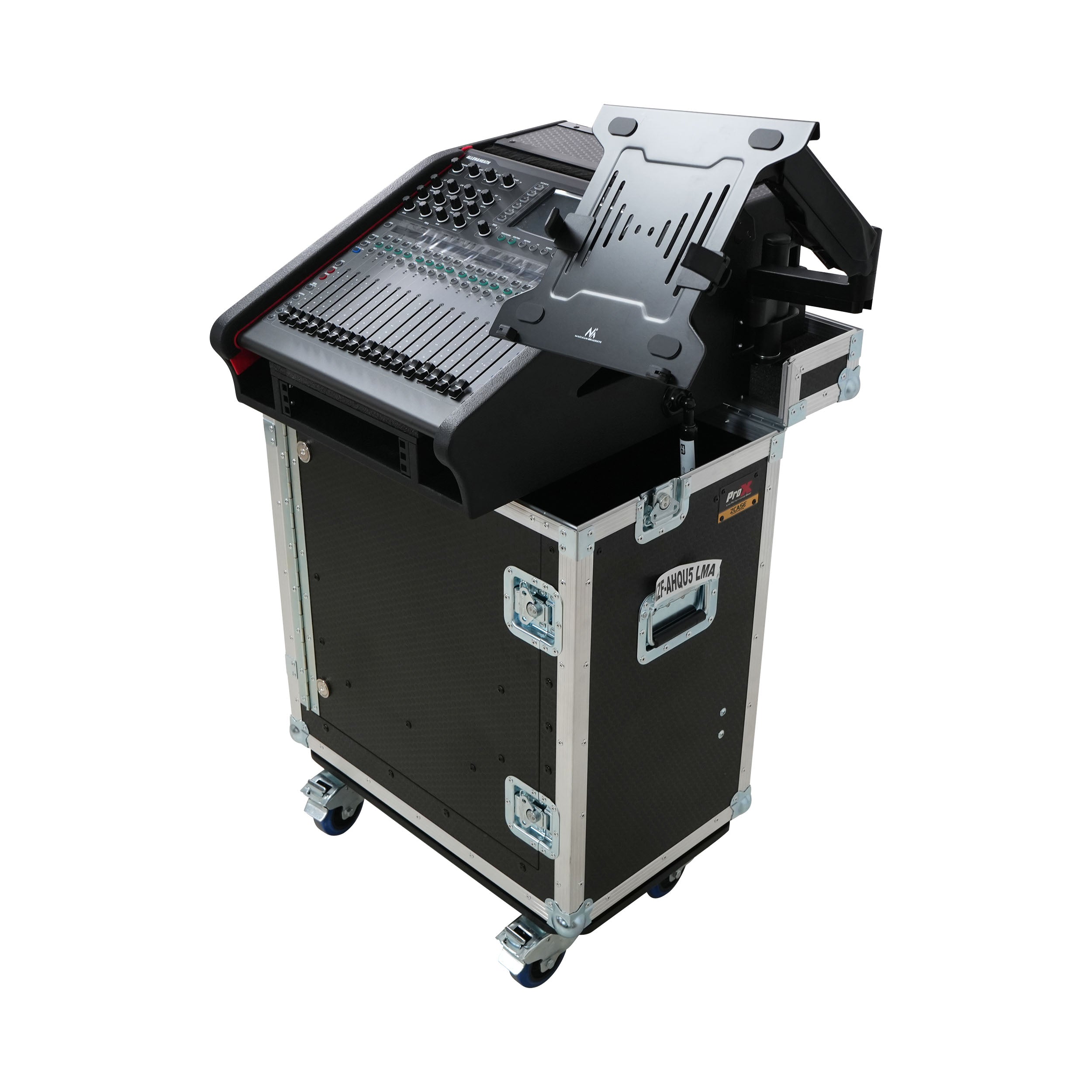 Allen and Heath QU-5 Flip-Ready Hydraulic Console Easy Retracting Lifting Case 1U and Laptop Display Arm by ZCASE