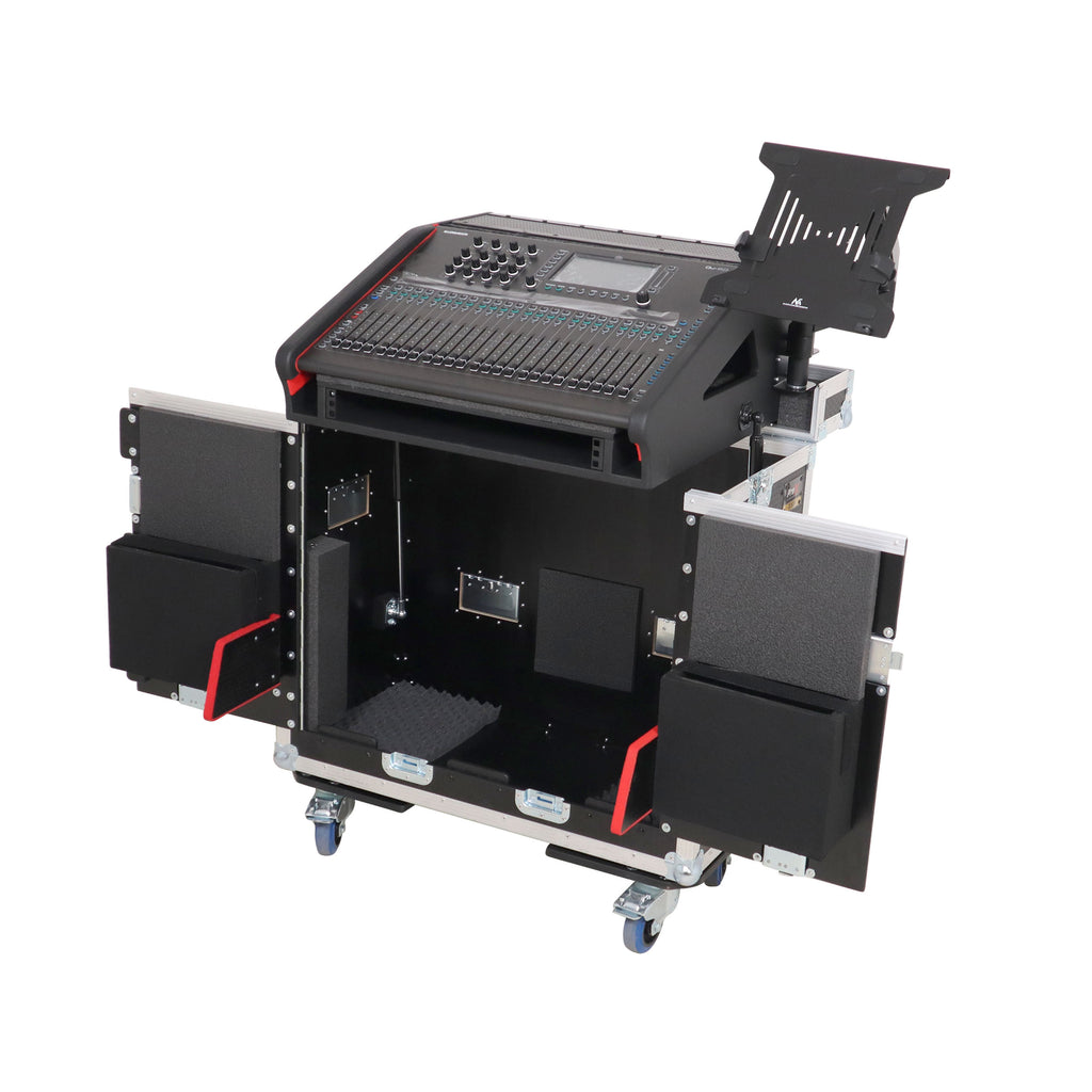 Allen and Heath QU-6 Flip-Ready Hydraulic Console Easy Retracting Lifting Case 1U and Laptop Display Arm by ZCASE