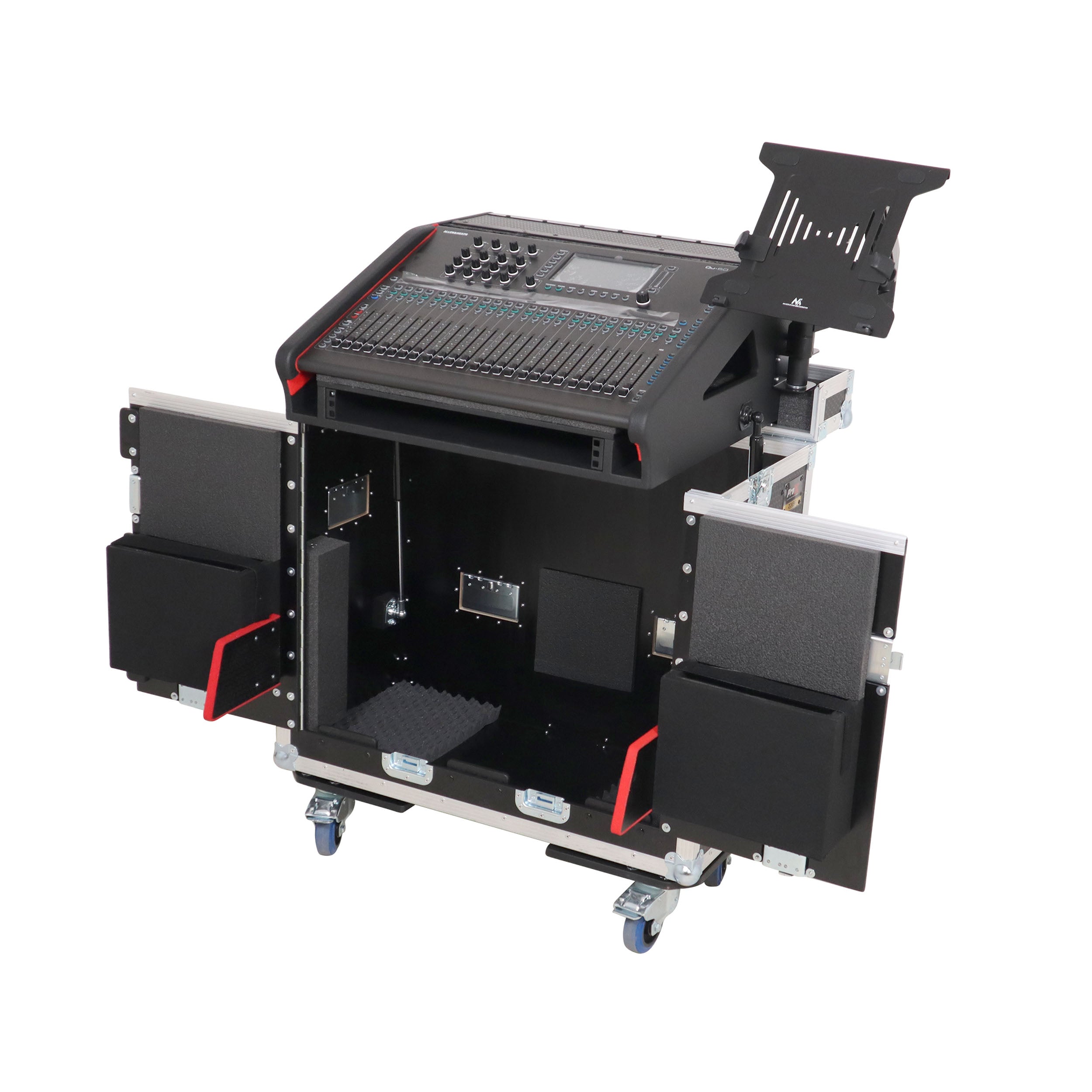 Allen and Heath QU-6 Flip-Ready Hydraulic Console Easy Retracting Lifting Case 1U and Laptop Display Arm by ZCASE