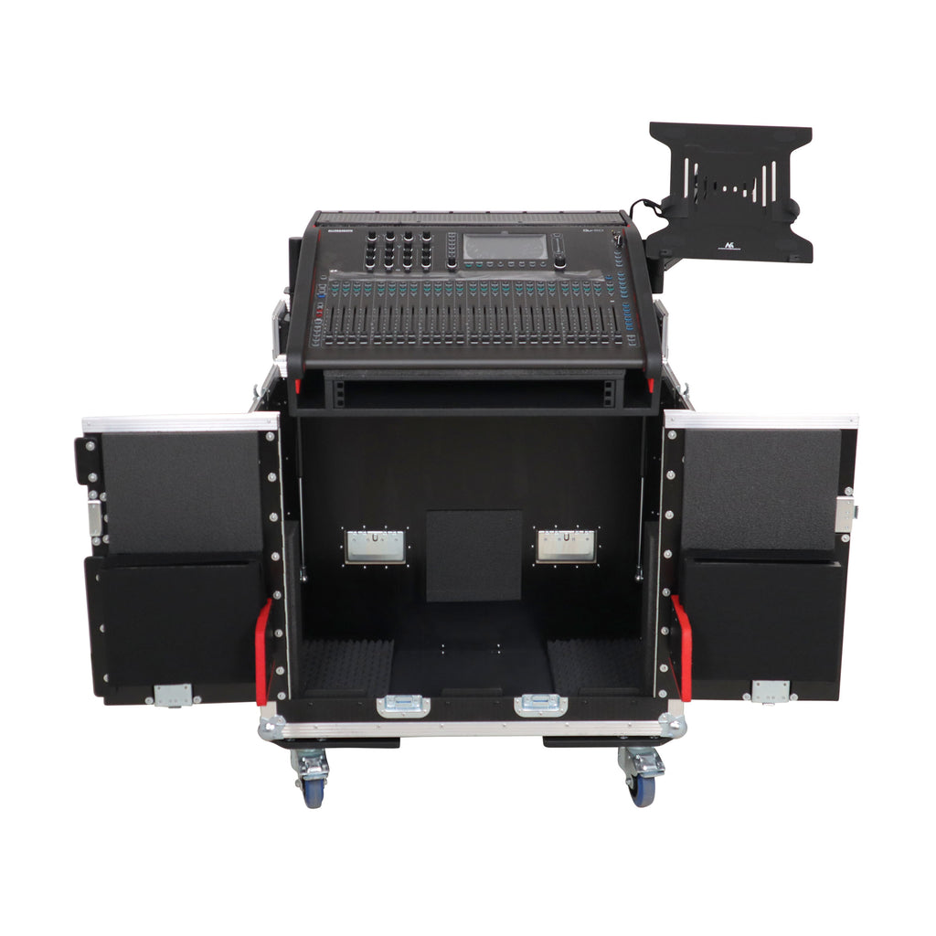 Allen and Heath QU-6 Flip-Ready Hydraulic Console Easy Retracting Lifting Case 1U and Laptop Display Arm by ZCASE