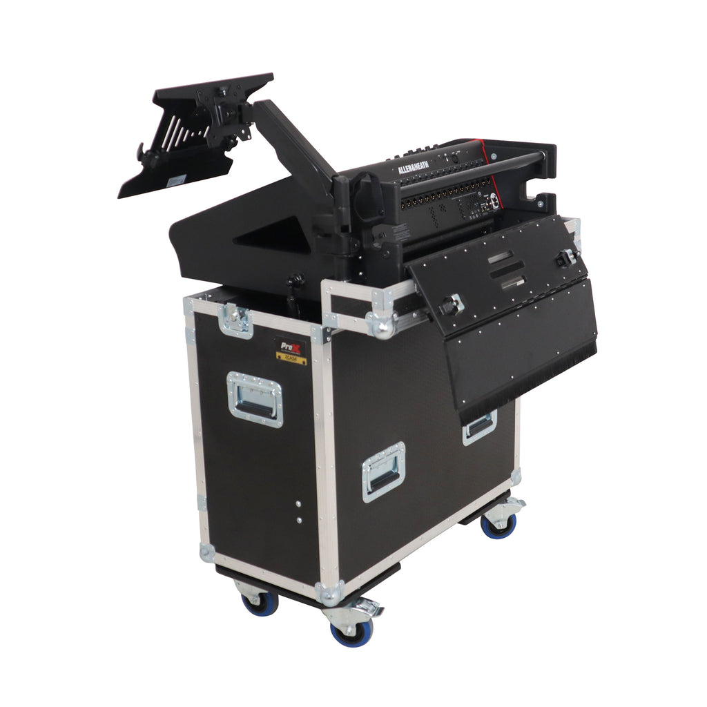 Allen and Heath QU-6 Flip-Ready Hydraulic Console Easy Retracting Lifting Case 1U and Laptop Display Arm by ZCASE