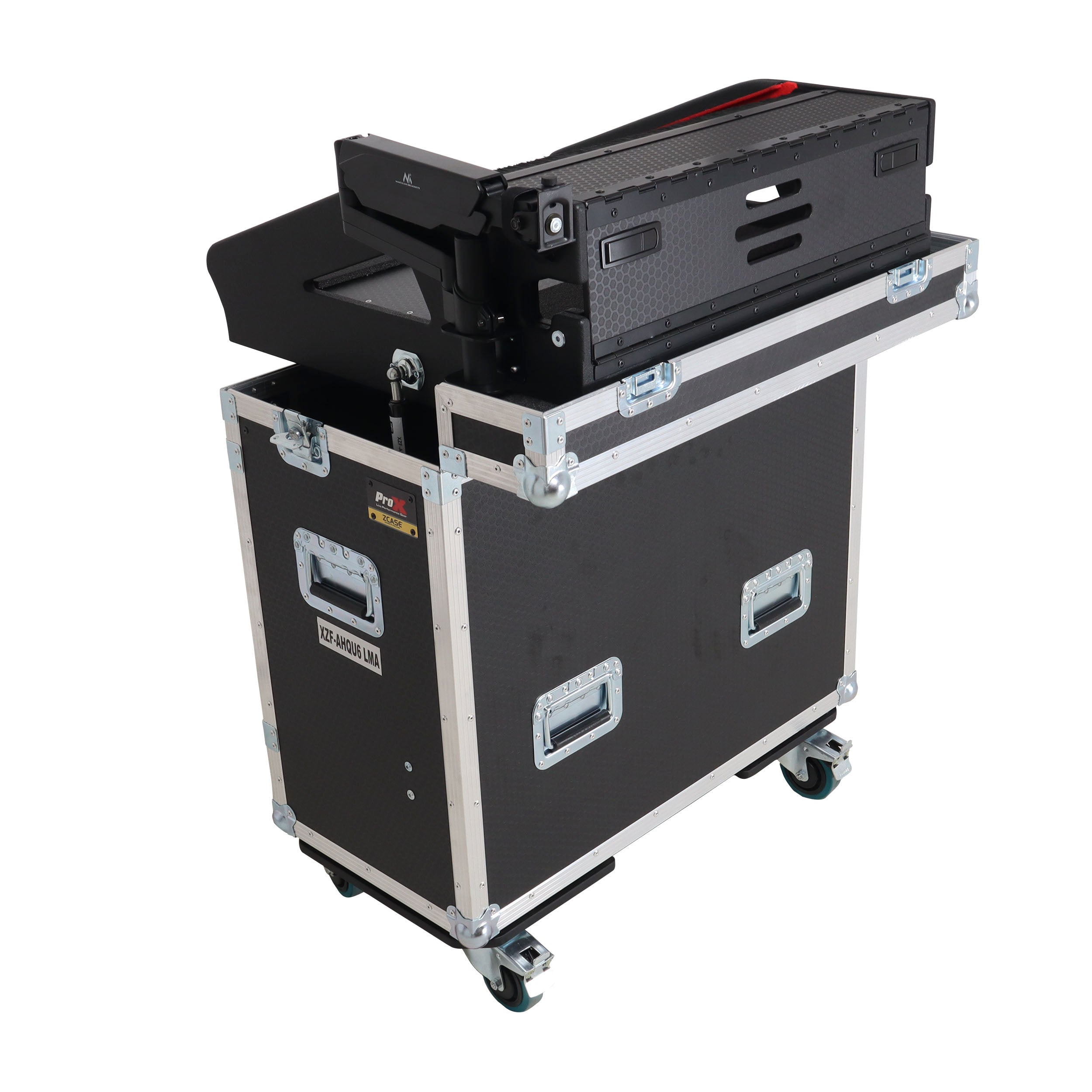 Allen and Heath QU-6 Flip-Ready Hydraulic Console Easy Retracting Lifting Case 1U and Laptop Display Arm by ZCASE