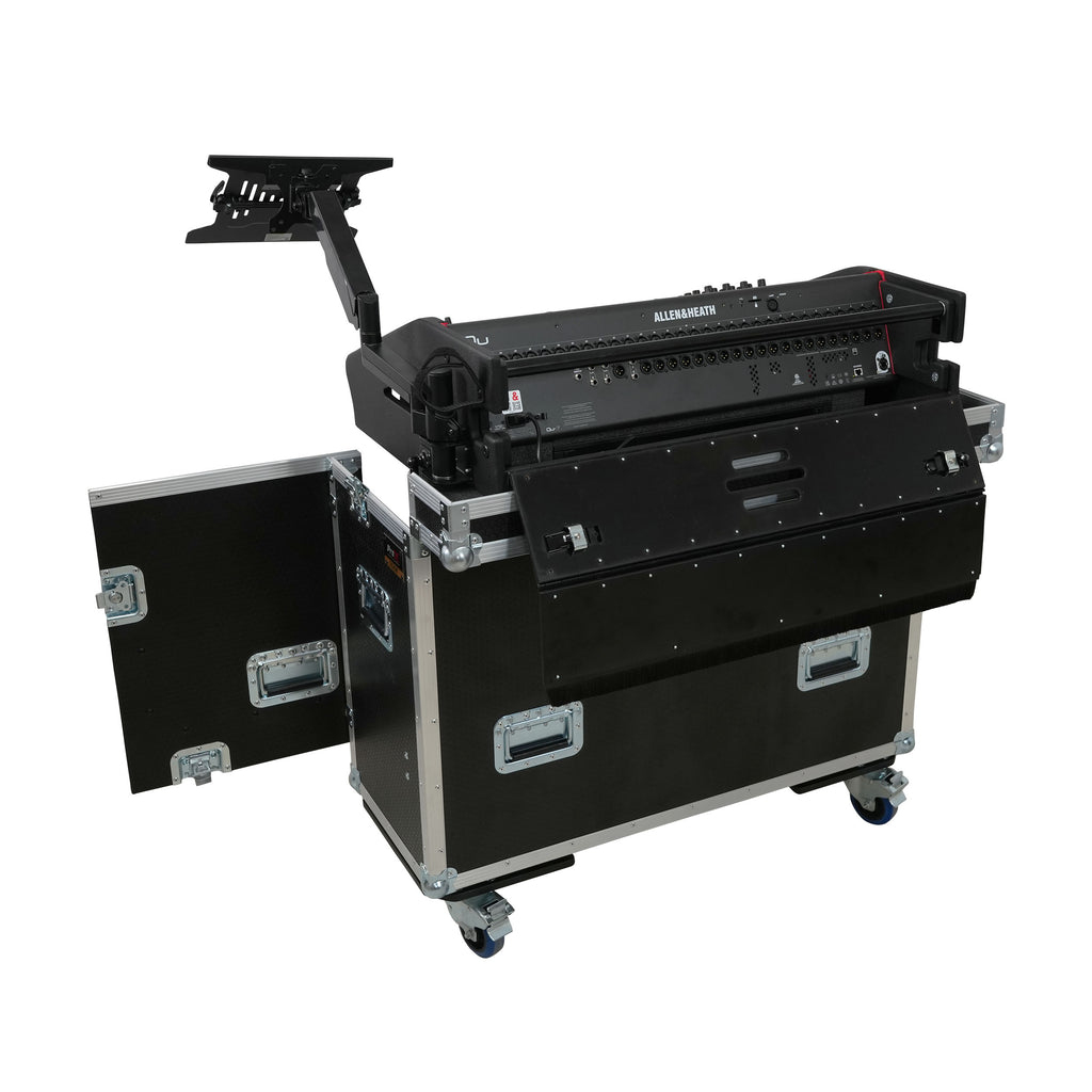 Allen and Heath QU-7 Flip-Ready Hydraulic Console Easy Retracting Lifting Case 1U and Laptop Display Arm by ZCASE