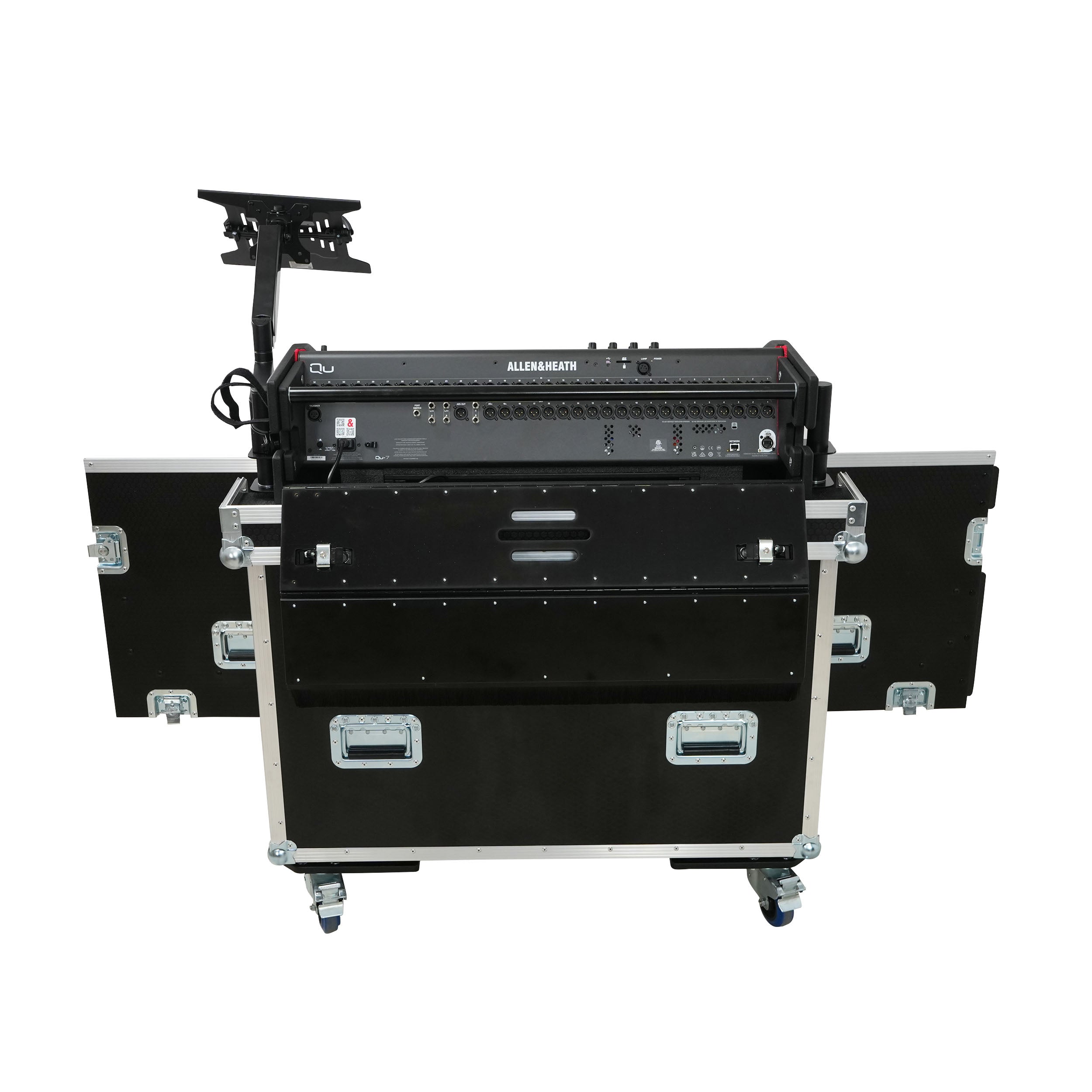 Allen and Heath QU-7 Flip-Ready Hydraulic Console Easy Retracting Lifting Case 1U and Laptop Display Arm by ZCASE