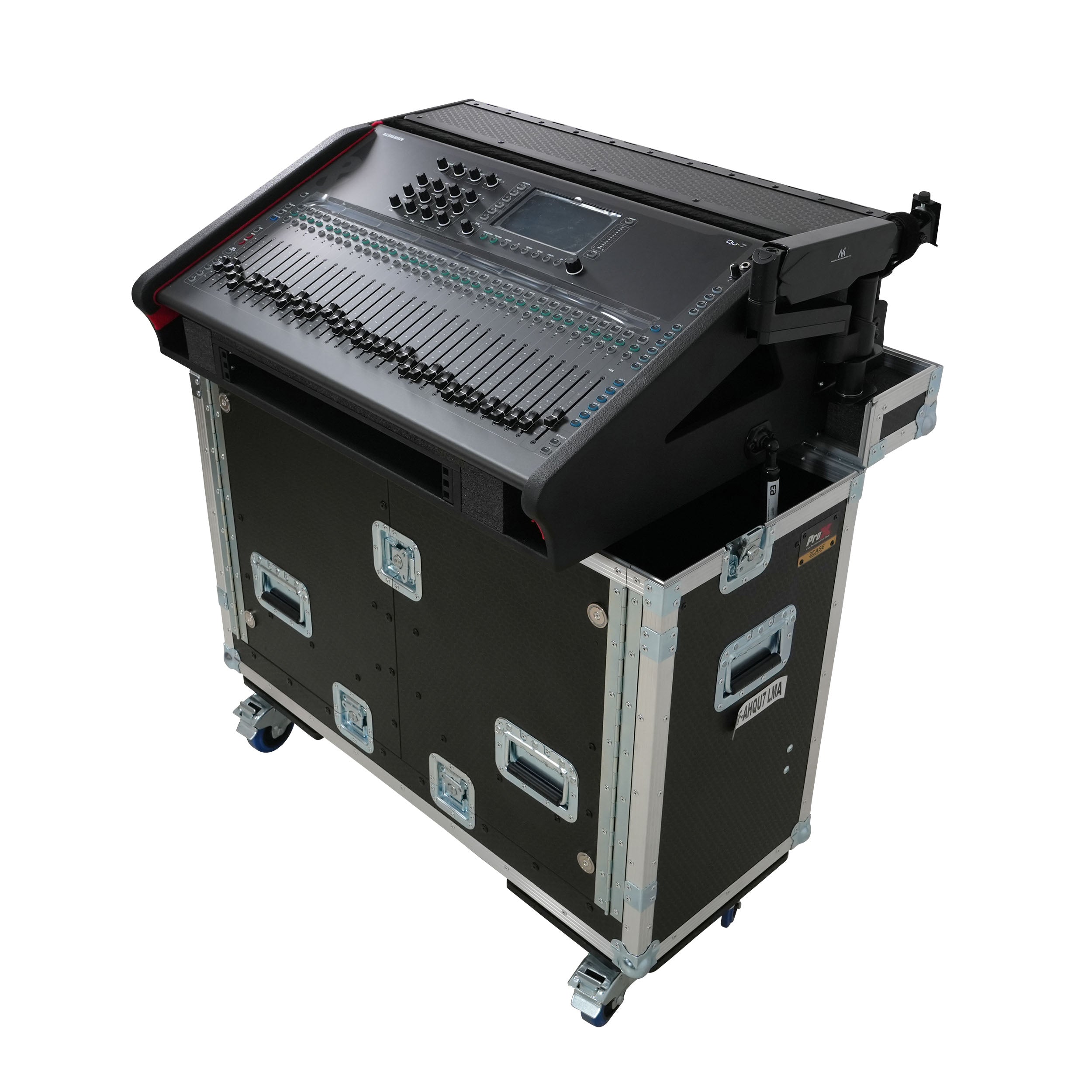 Allen and Heath QU-7 Flip-Ready Hydraulic Console Easy Retracting Lifting Case 1U and Laptop Display Arm by ZCASE