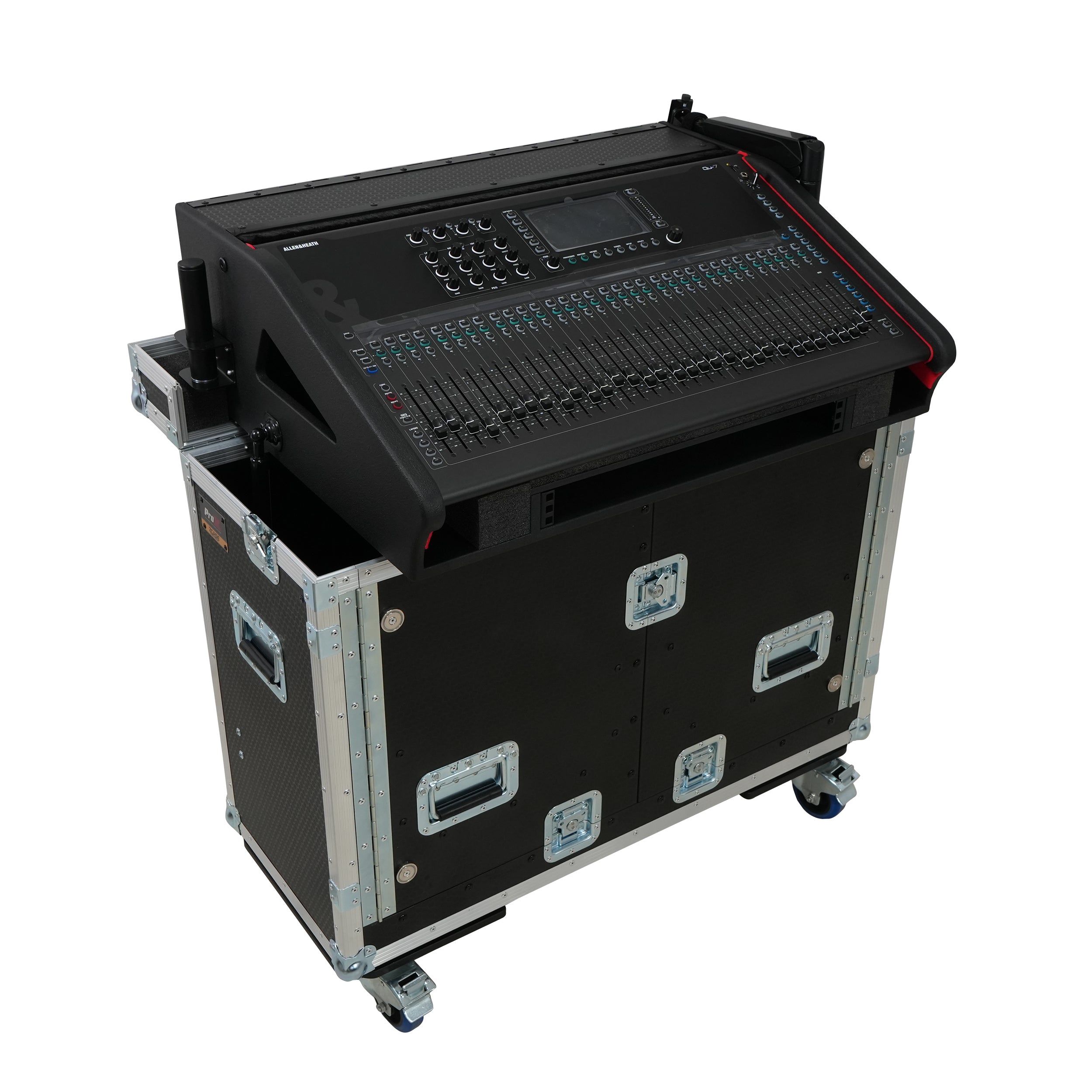 Allen and Heath QU-7 Flip-Ready Hydraulic Console Easy Retracting Lifting Case 1U and Laptop Display Arm by ZCASE