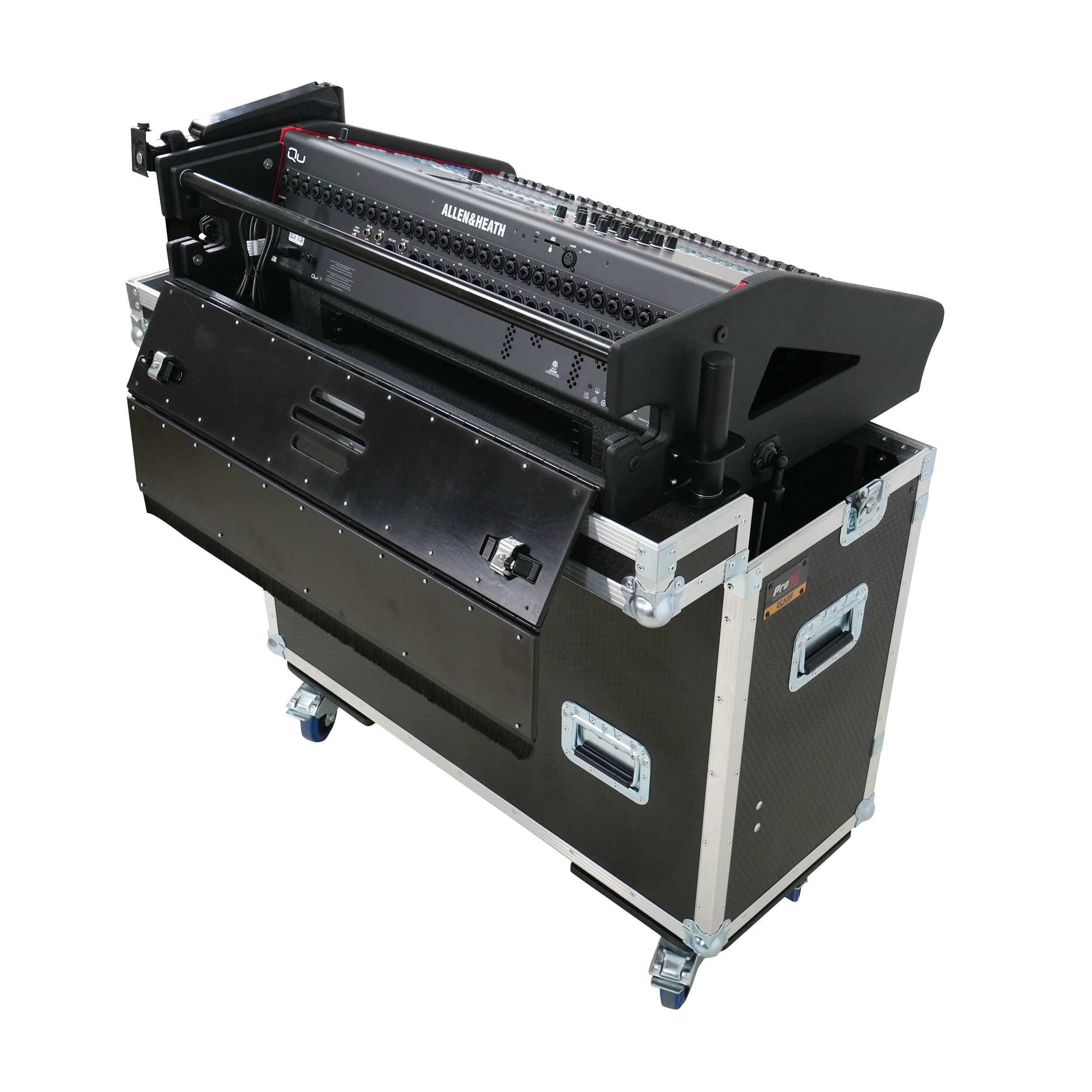 Allen and Heath QU-7 Flip-Ready Hydraulic Console Easy Retracting Lifting Case 1U and Laptop Display Arm by ZCASE