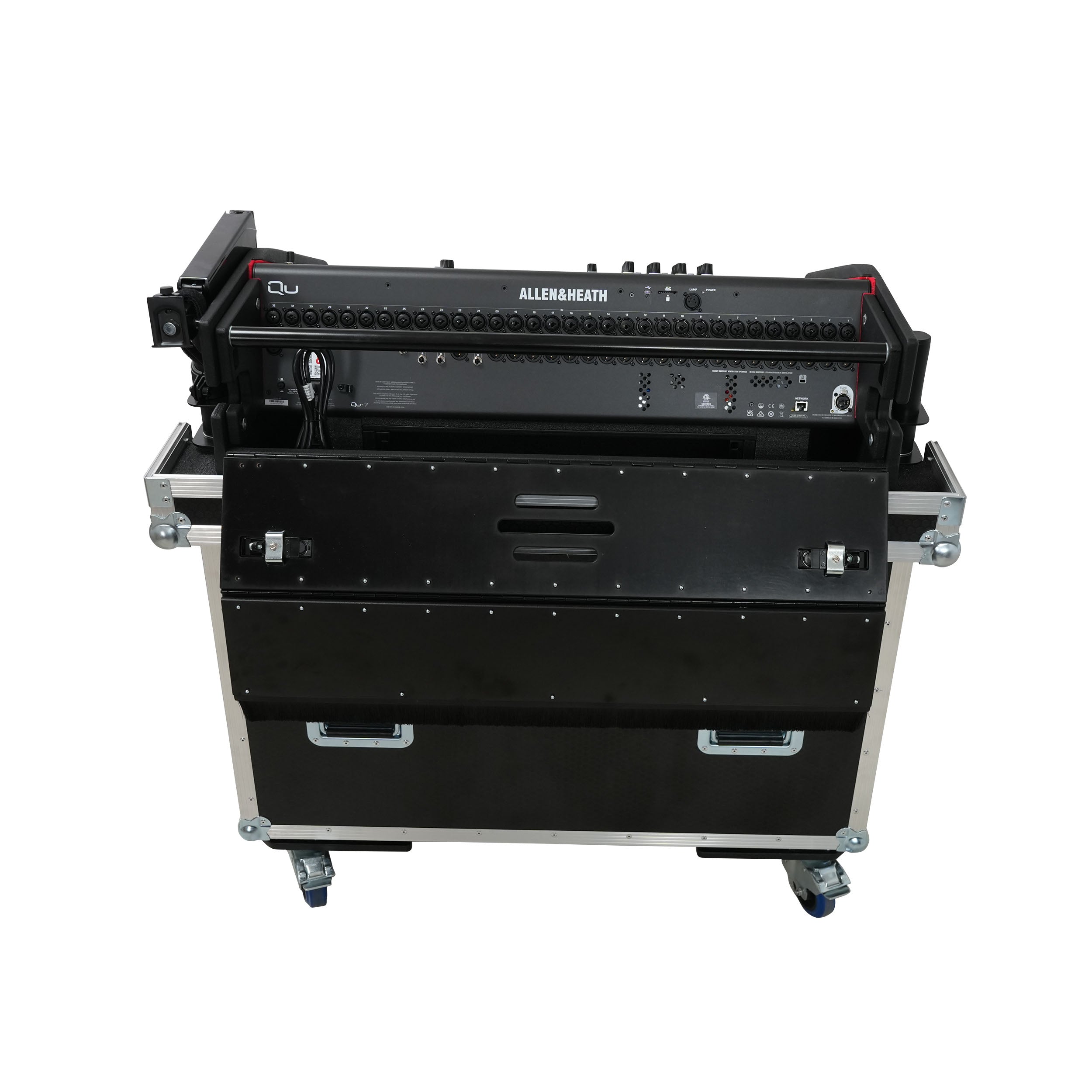 Allen and Heath QU-7 Flip-Ready Hydraulic Console Easy Retracting Lifting Case 1U and Laptop Display Arm by ZCASE