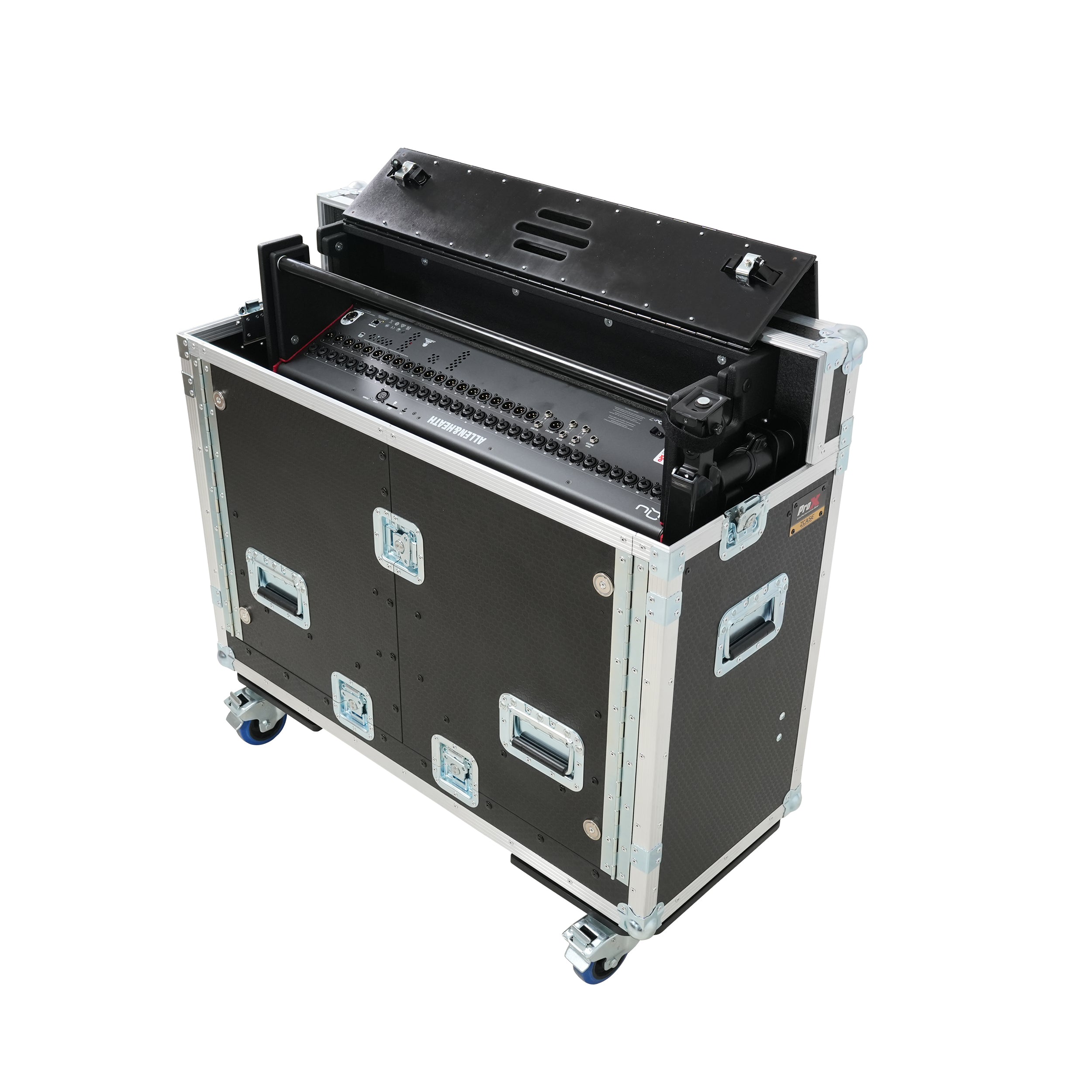 Allen and Heath QU-7 Flip-Ready Hydraulic Console Easy Retracting Lifting Case 1U and Laptop Display Arm by ZCASE