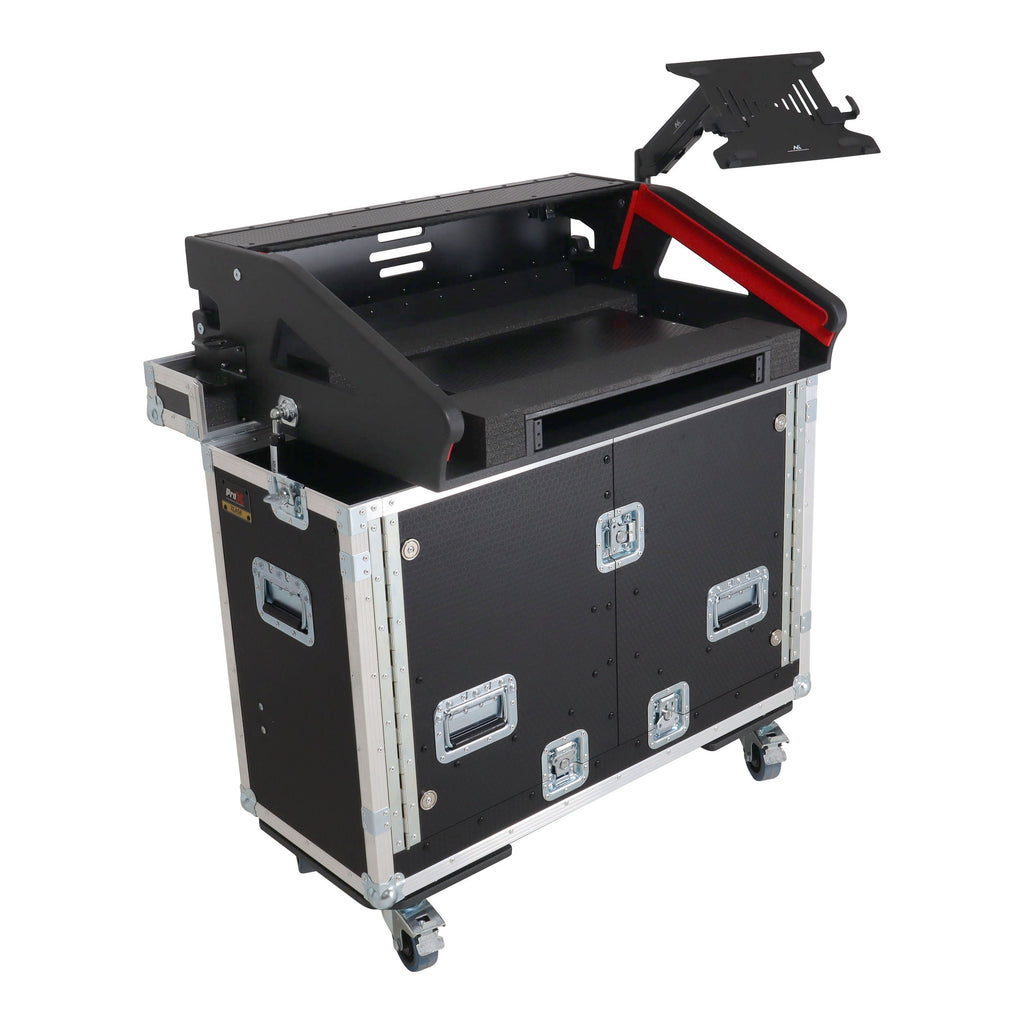 Allen and Heath QU-7 Flip-Ready Hydraulic Console Easy Retracting Lifting Case 1U and Laptop Display Arm by ZCASE
