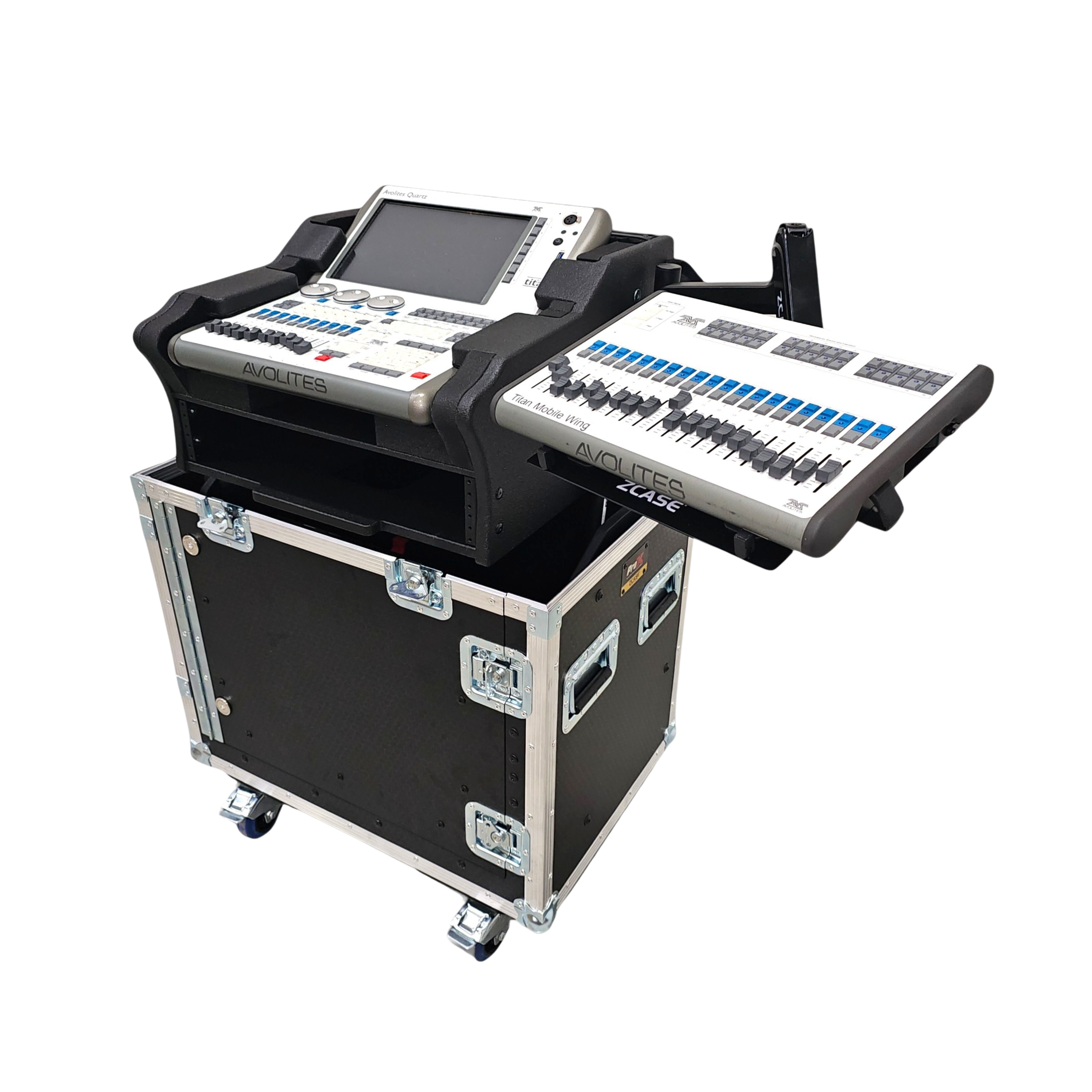 AVOLITES QUARTZ Flip-Ready Hydraulic Console Easy Retracting Lifting Case by ZCASE