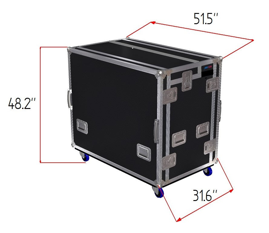 Mobile AV Broadcasting Streaming Recording Studio Workstation Case with 2x 4U Top 2x 12U Bottom