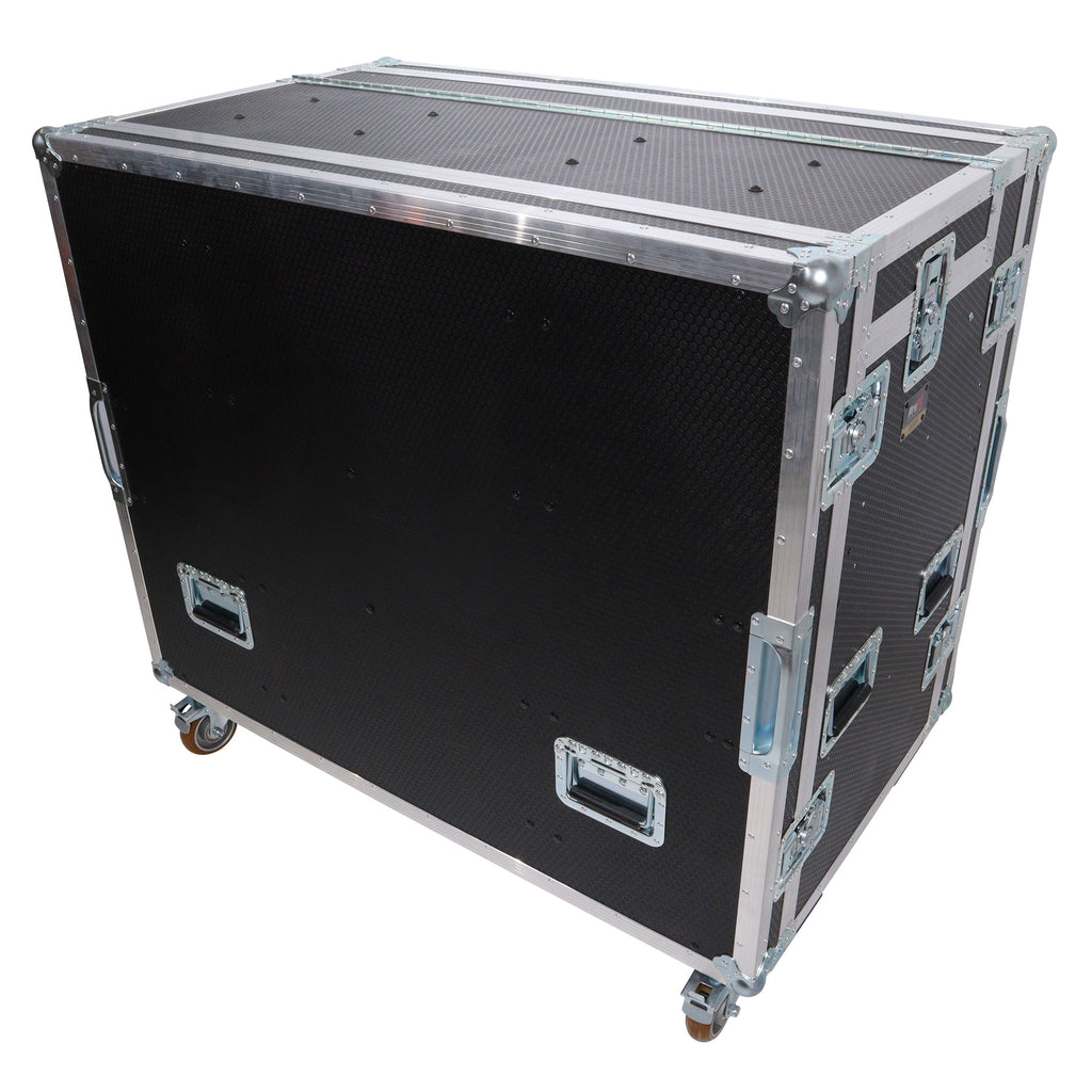 Mobile AV Broadcasting Streaming Recording Studio Workstation Case with 2x 4U Top 2x 12U Bottom