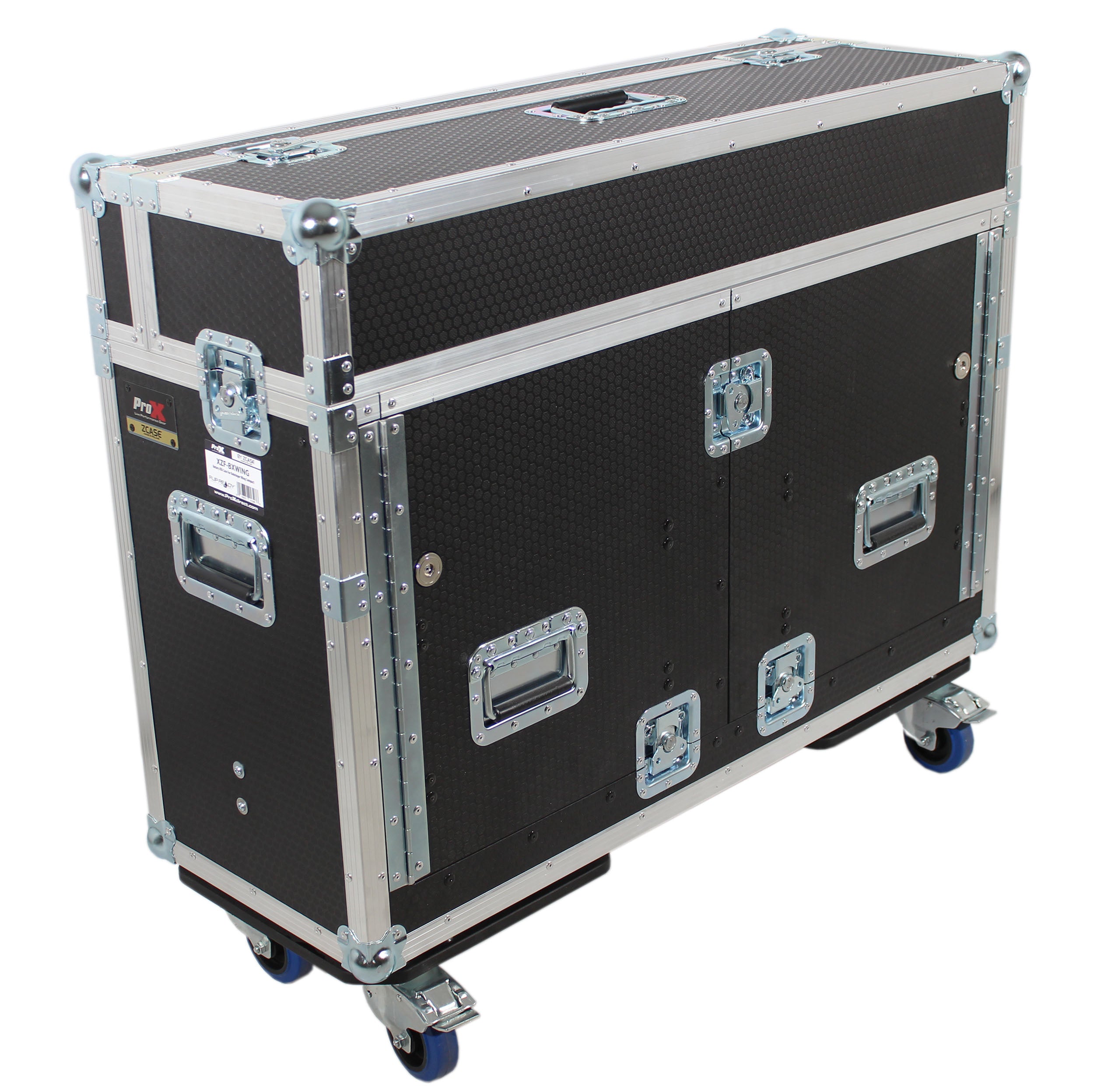 Behringer Wing Flip-Ready Hydraulic Console Easy Retracting Lifting Flight Case and wheels