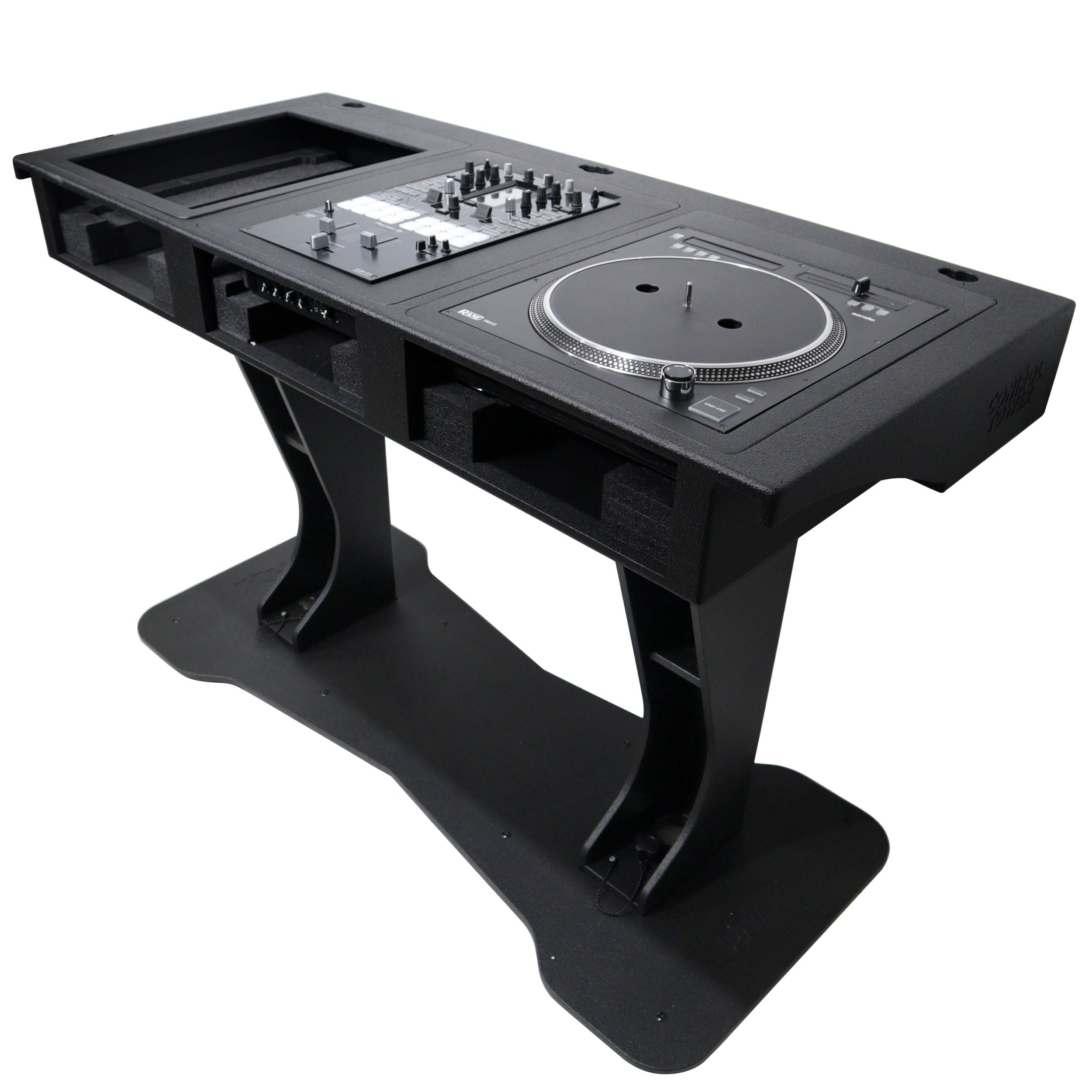 Control Tower DJ Podium with Road Cases for Pioneer CDJ-3000 Denon SC6000 CD Players RANE Twelve Turntable