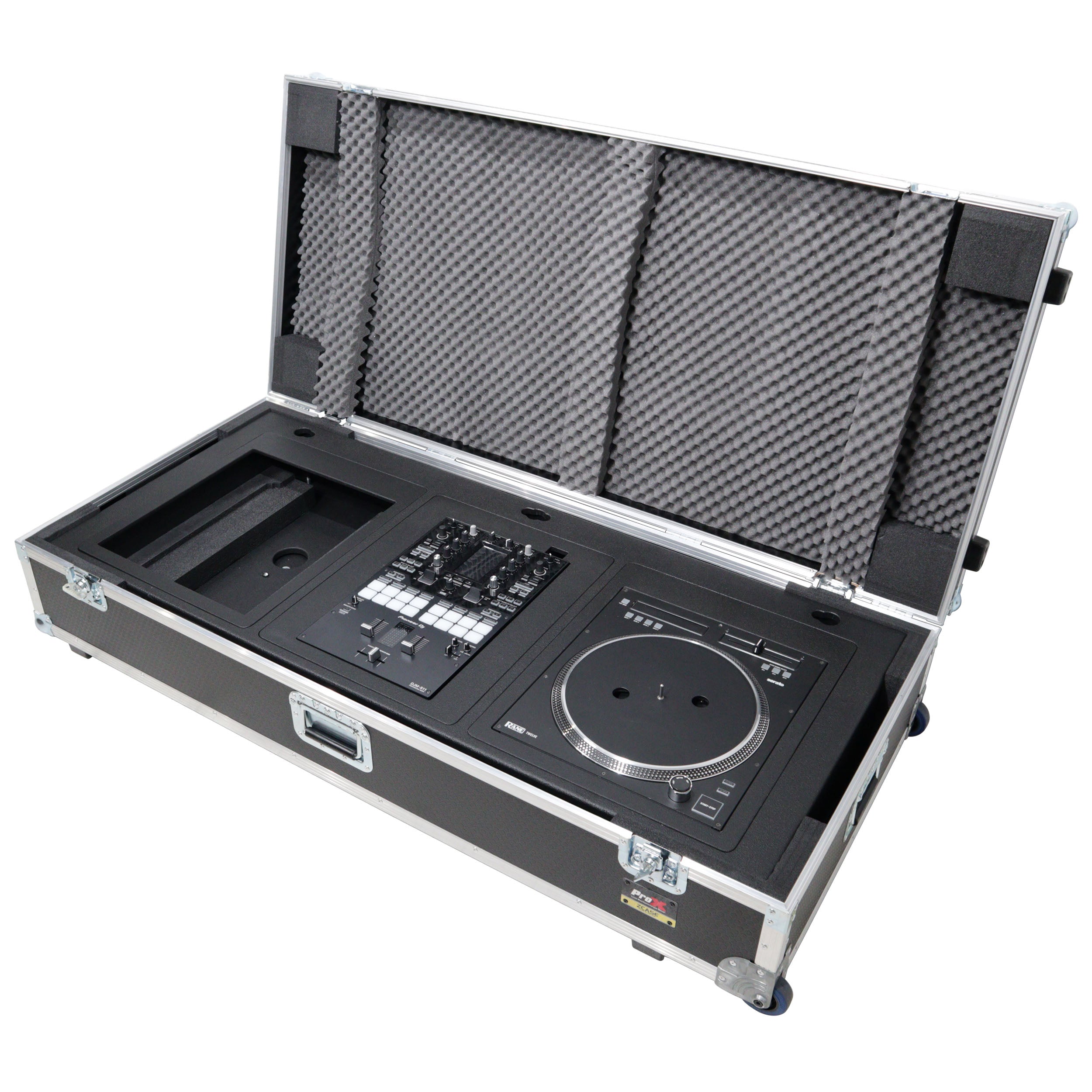 Control Tower DJ Podium with Road Cases for Pioneer CDJ-3000 Denon SC6000 CD Players RANE Twelve Turntable