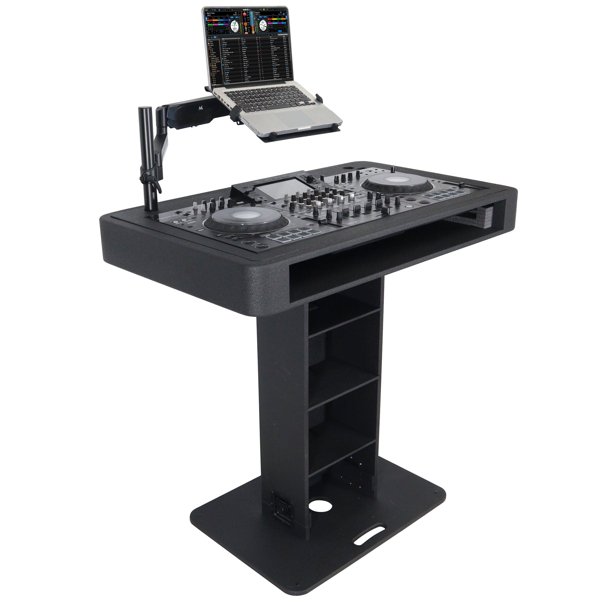 Control Tower DJ Podium for Pioneer DDJ-REV7 XDJ-XZ FLX10 RANE Four- Black Finish