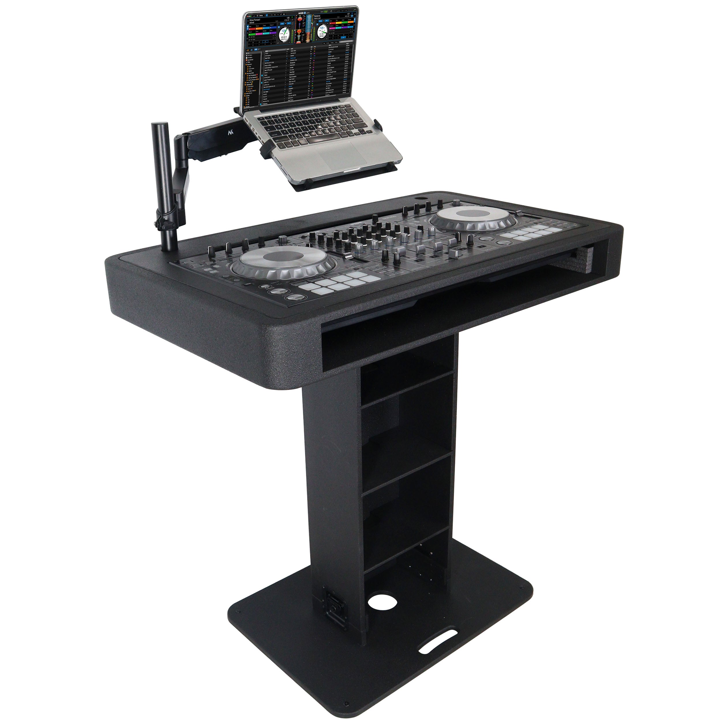 Control Tower DJ Podium for Pioneer DDJ-REV7 XDJ-XZ FLX10 RANE Four- Black Finish