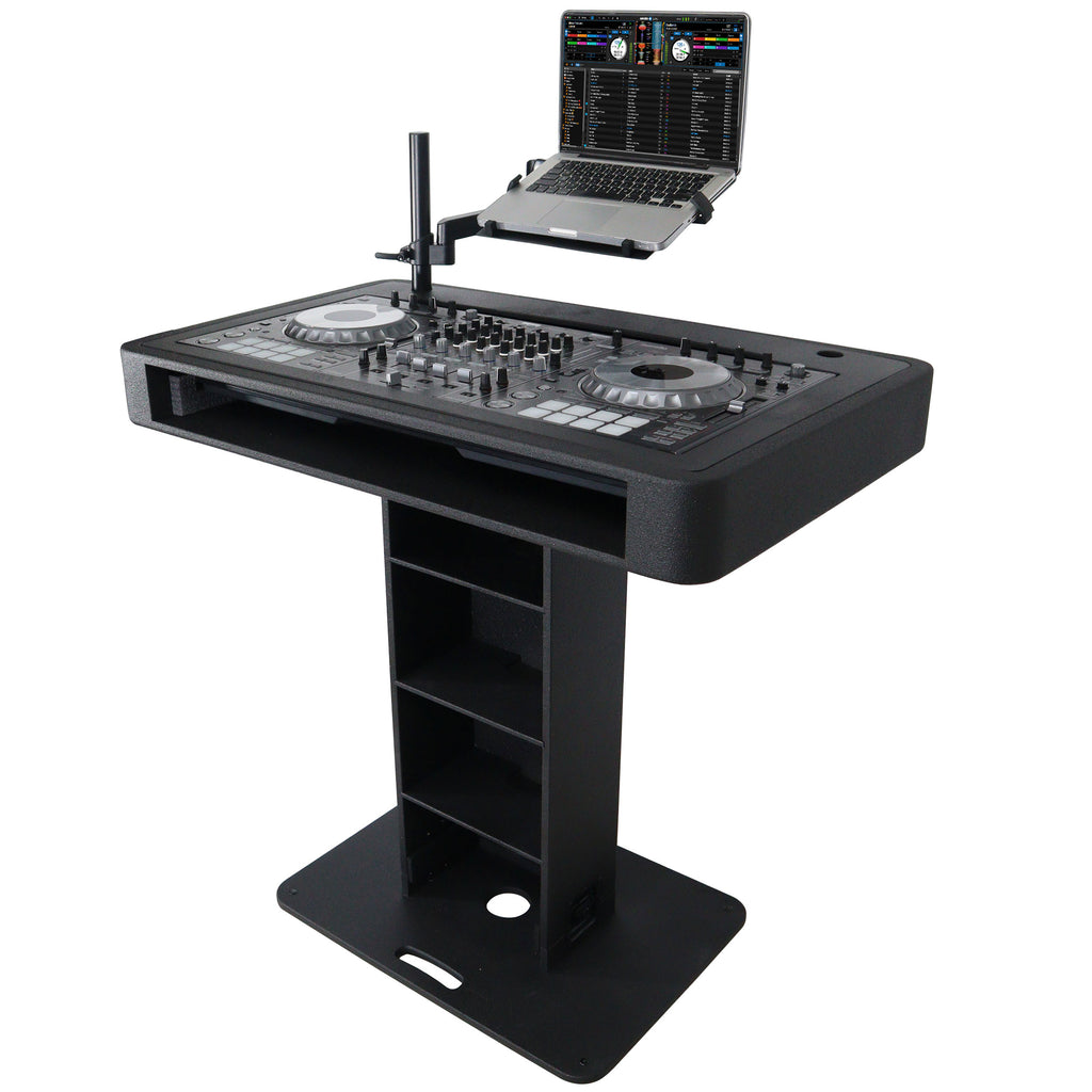 Control Tower DJ Podium with Road Cases for Pioneer DDJ-REV7 DDJ-FLX10 XDJ-XZ  RANE Four - Black Finish
