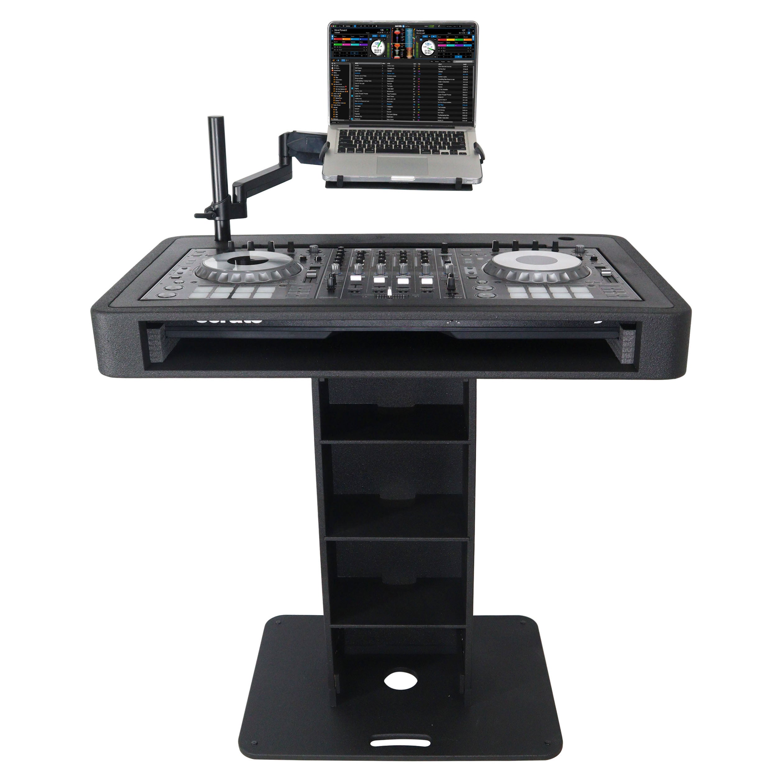 Control Tower DJ Podium for Pioneer DDJ-REV7 XDJ-XZ FLX10 RANE Four- Black Finish