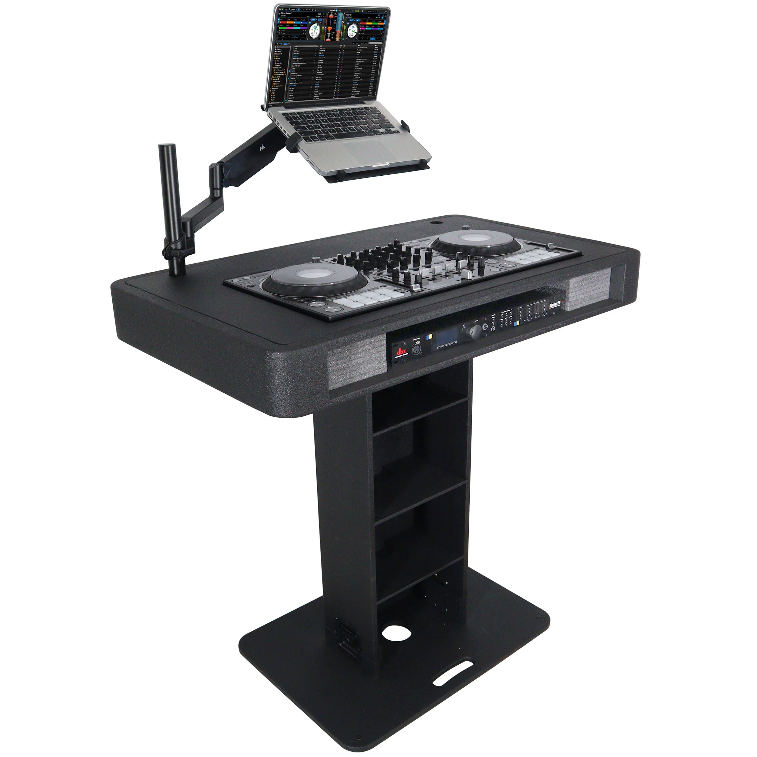 Control Tower DJ Podium for Pioneer DDJ-REV7 XDJ-XZ FLX10 RANE Four- Black Finish