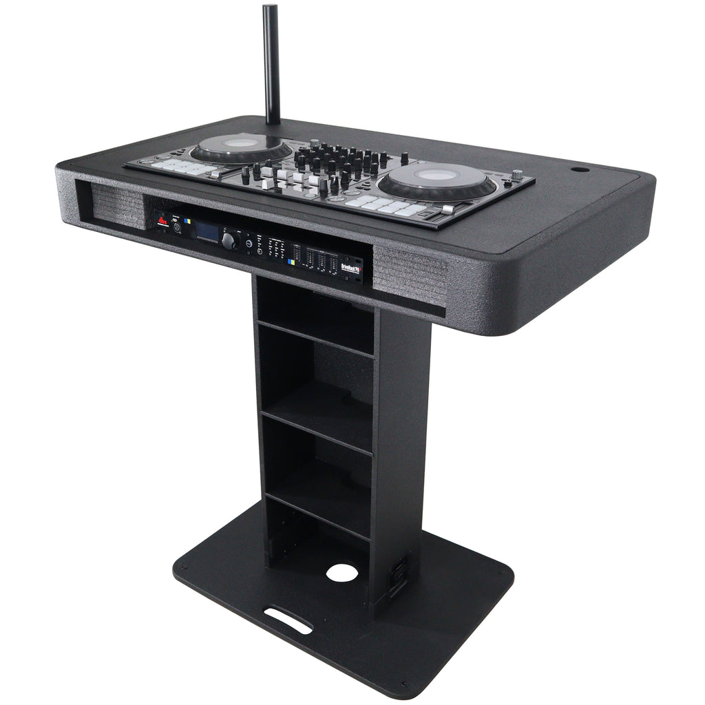 Control Tower DJ Podium with Road Cases for Pioneer DDJ-REV7 DDJ-FLX10 XDJ-XZ  RANE Four - Black Finish