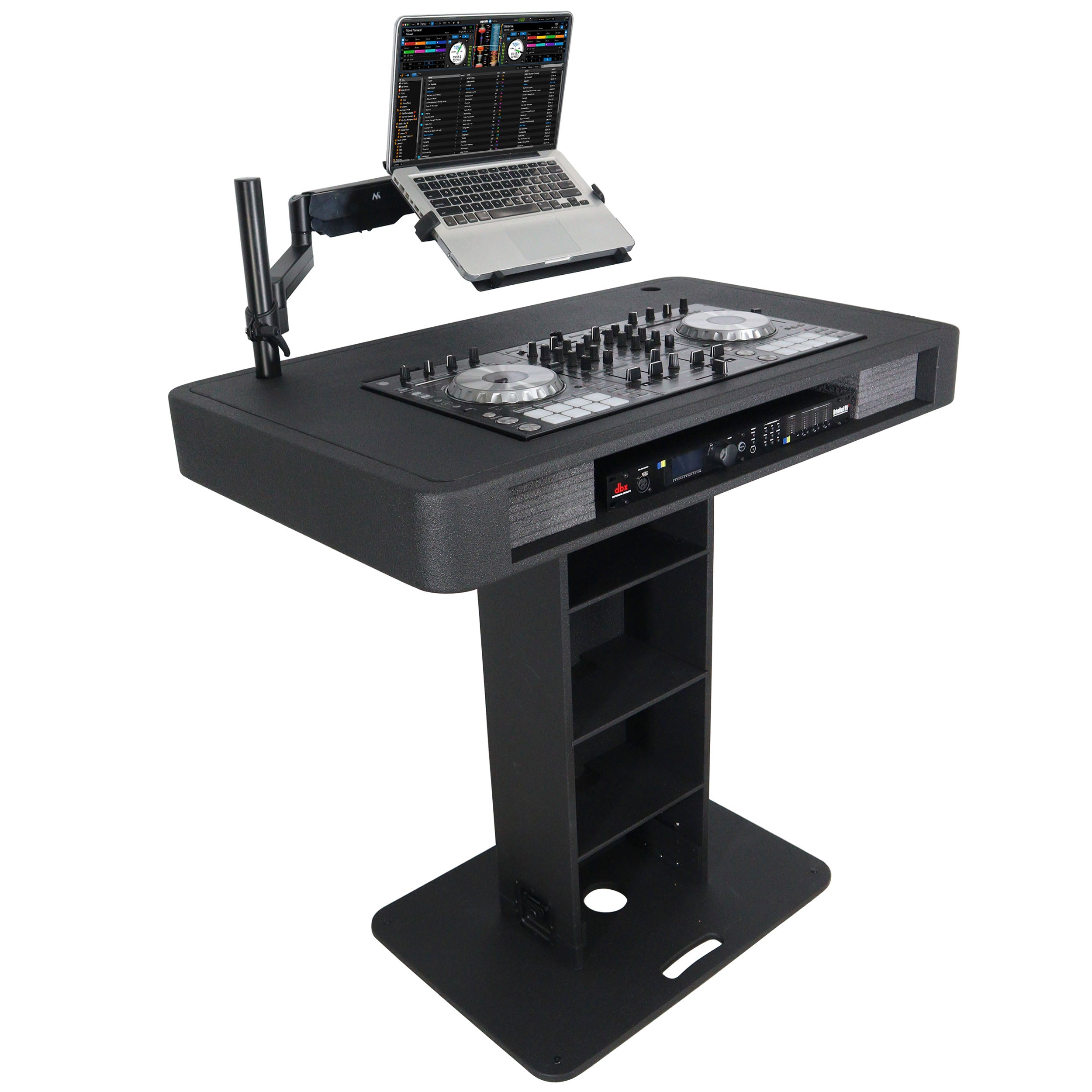 Control Tower DJ Podium for Pioneer DDJ-REV7 XDJ-XZ FLX10 RANE Four- Black Finish