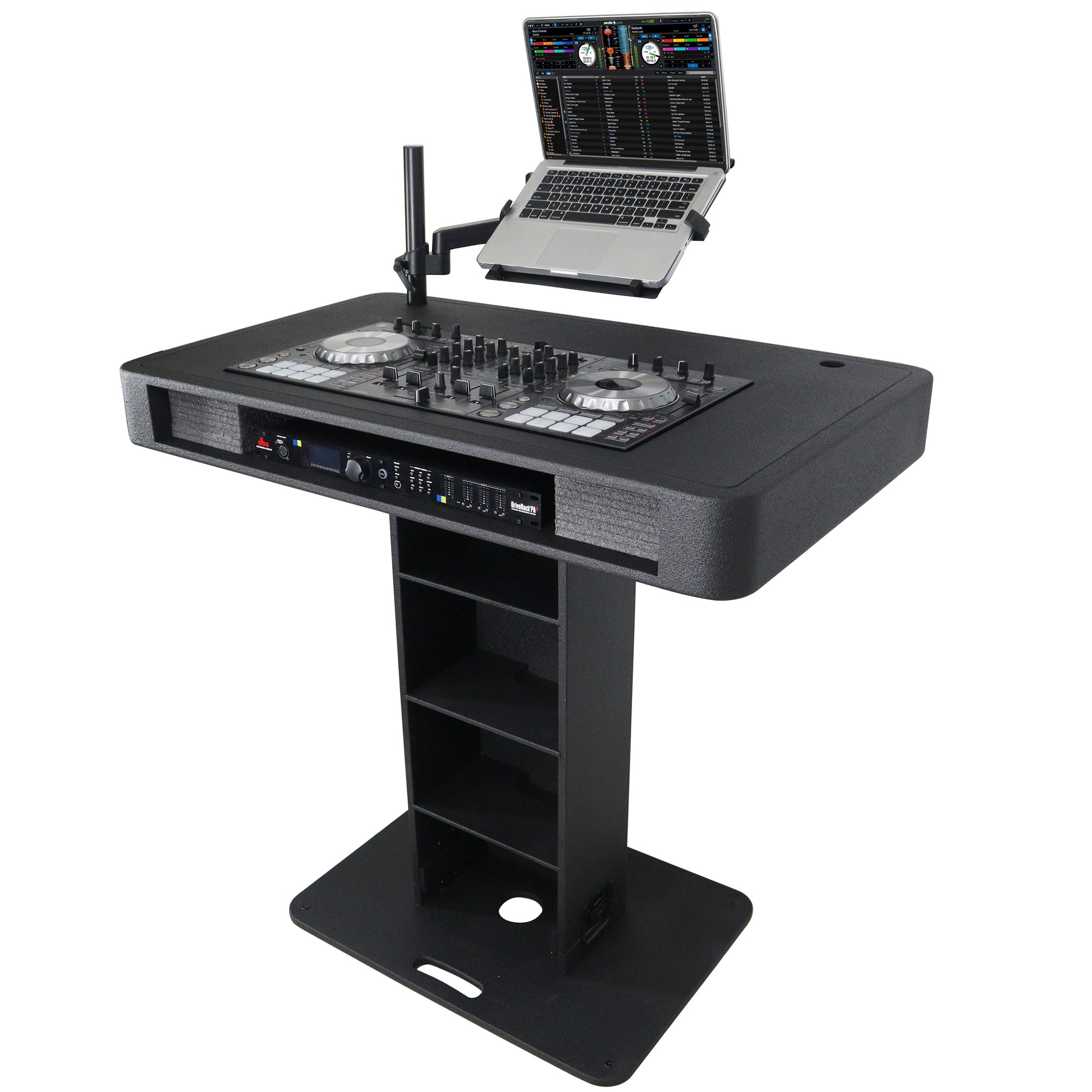 Control Tower DJ Podium for Pioneer DDJ-REV7 XDJ-XZ FLX10 RANE Four- Black Finish