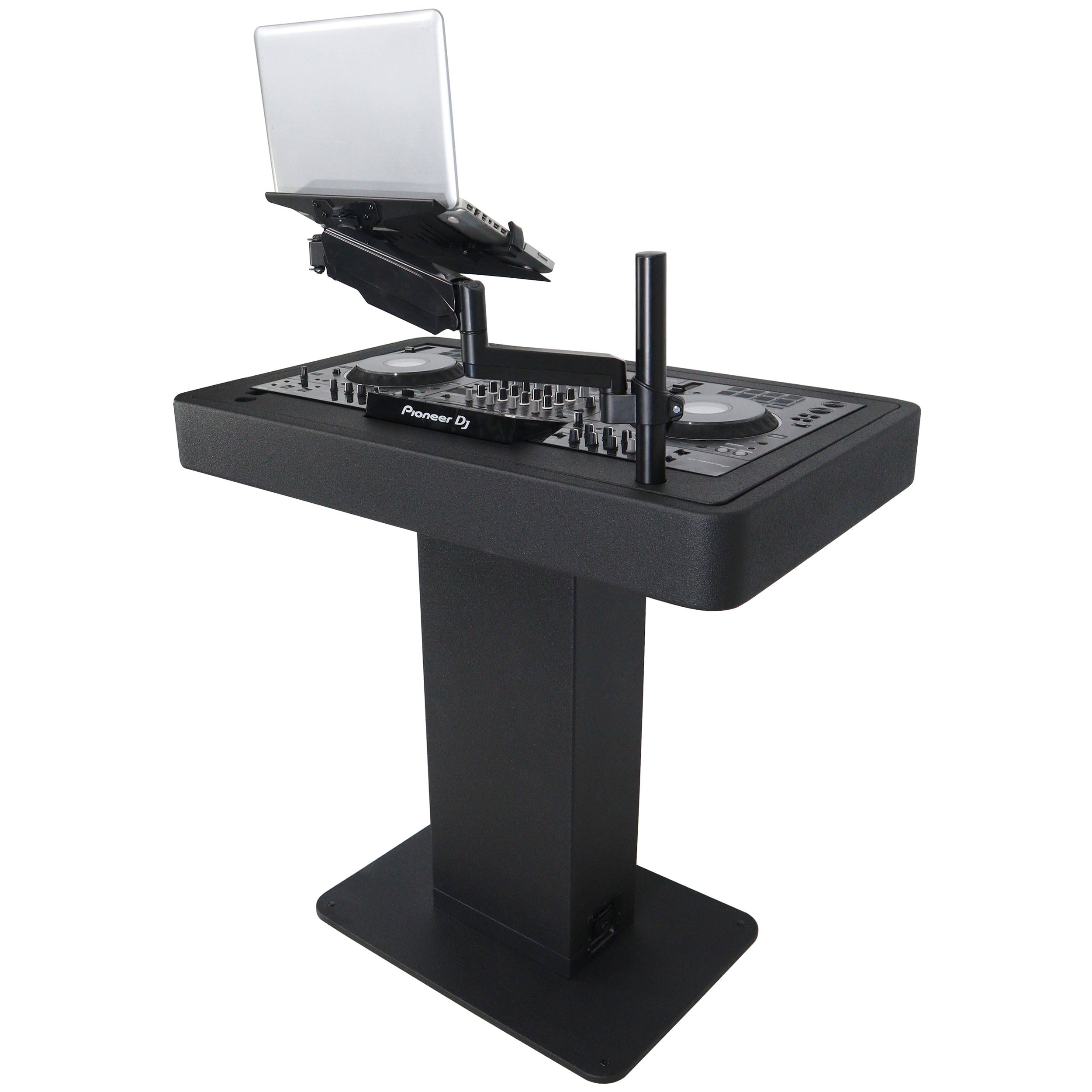 Control Tower DJ Podium with Road Cases for Pioneer DDJ-REV7 DDJ-FLX10 XDJ-XZ  RANE Four - Black Finish