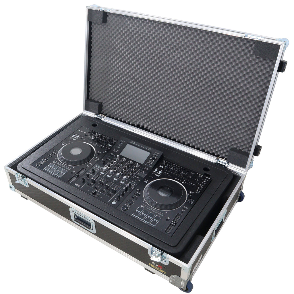 Control Tower DJ Podium with Road Cases for Pioneer DDJ-REV7 DDJ-FLX10 XDJ-XZ  RANE Four - Black Finish